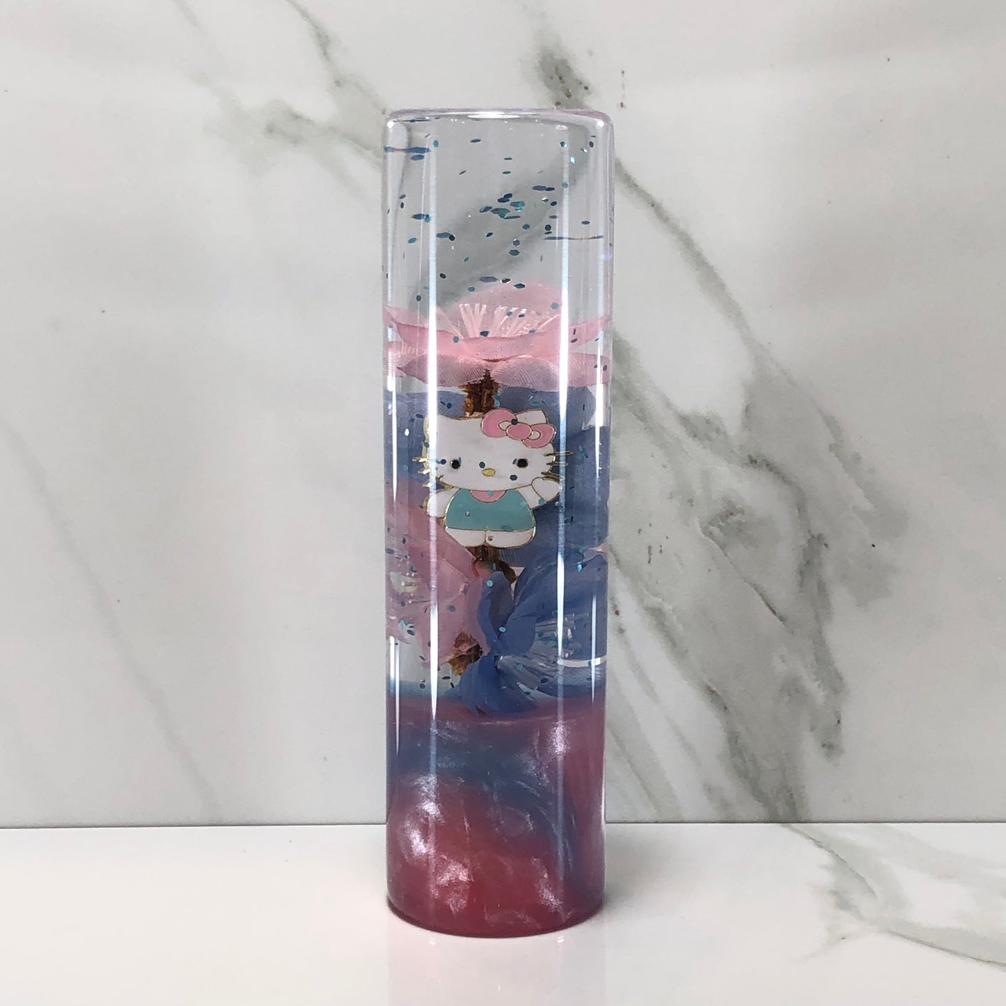 Mr__Grip 5 3/4 inch resin hello kitty light pink and light blue cherry blossom #514