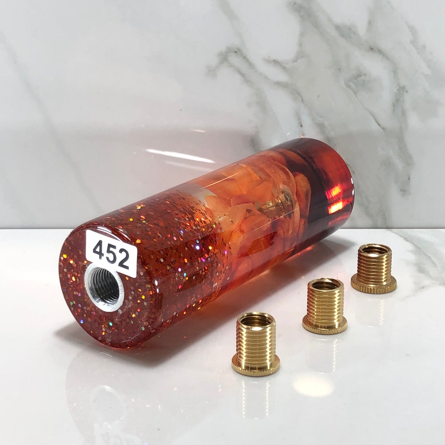 Mr__Grip 4 1/2 Inch Resin Custom Shift Knob Orange Cherry Blossom JDM #452