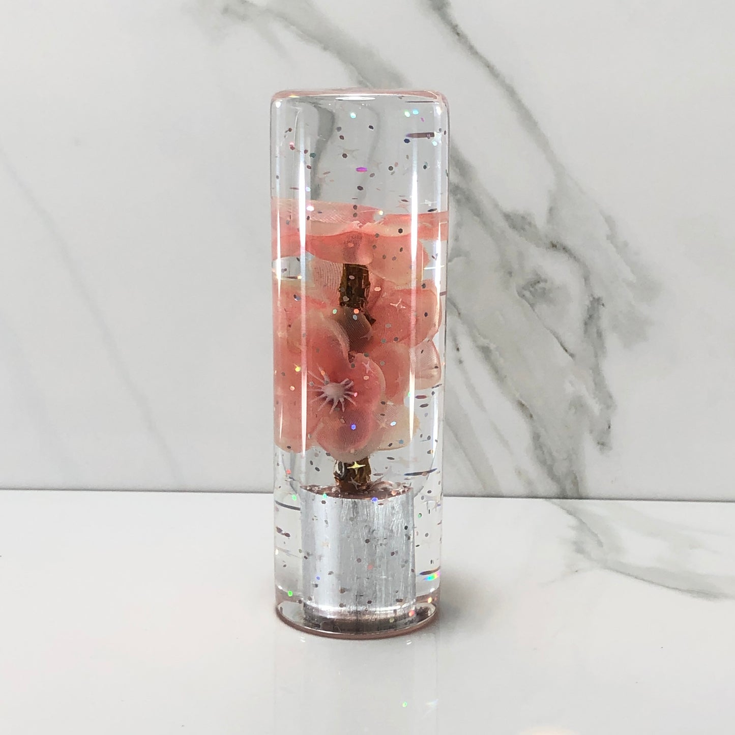 Mr__Grip 4 1/2 Inch Resin Custom Shift Knob Peach Cherry Blossom JDM
