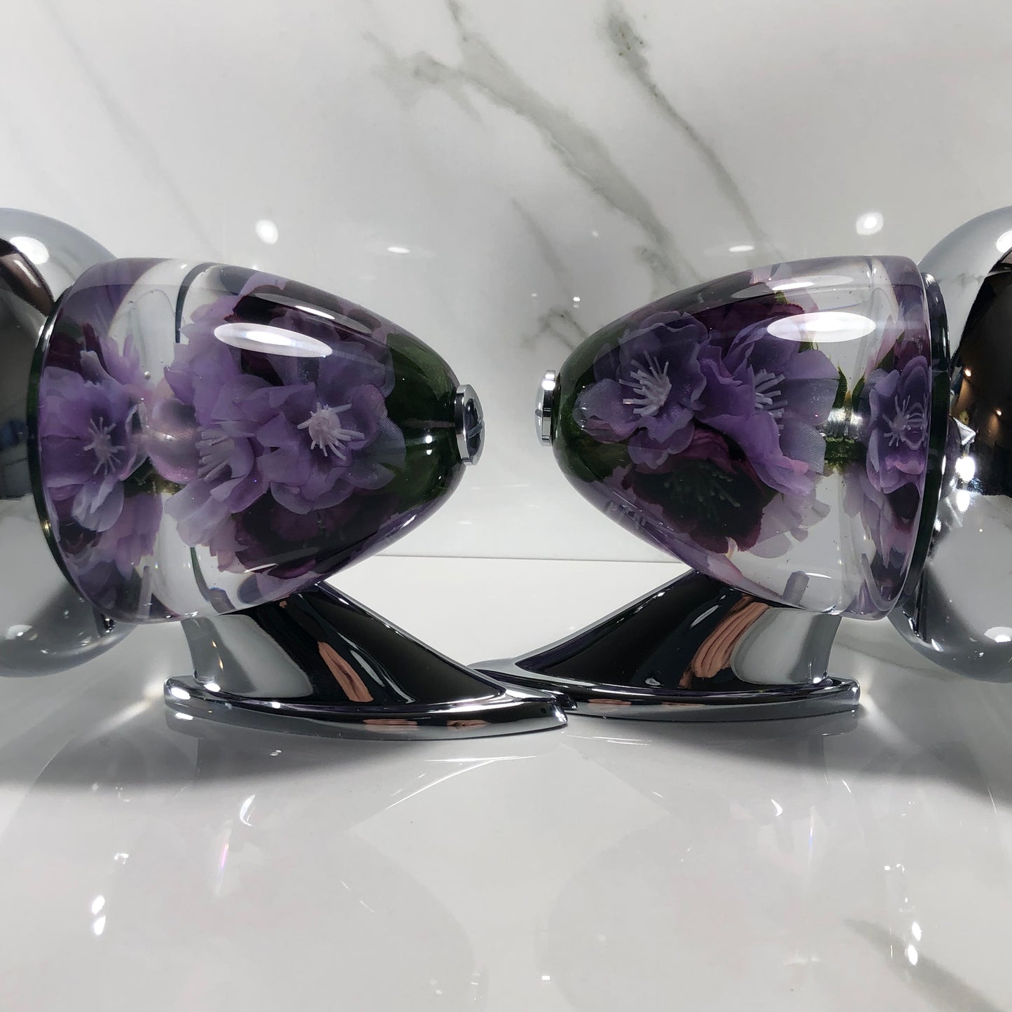Mr__Grip Rear View Mirror Resin Custom purple flower JDM