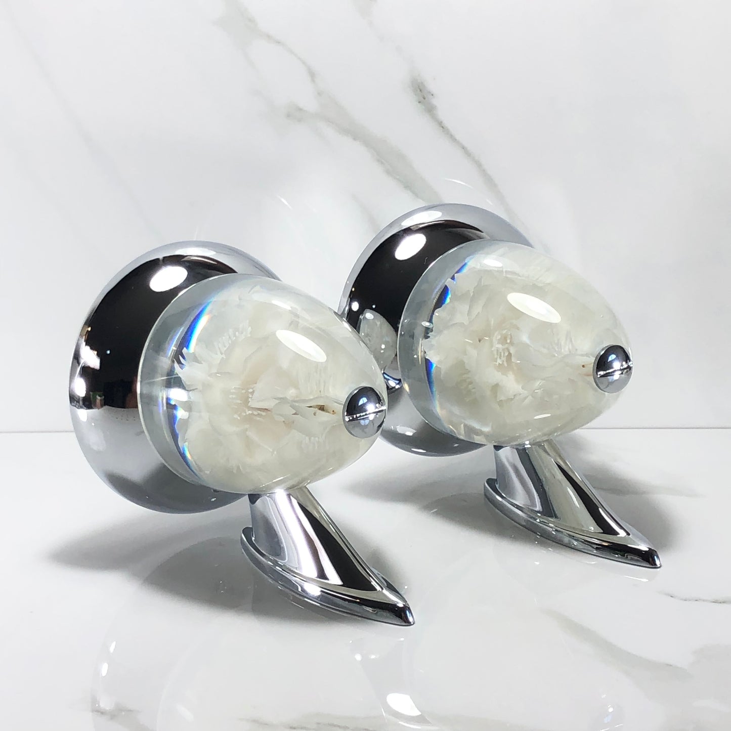 Mr__Grip Rear View Mirror Resin Custom White Cherry Blossoms flower JDM