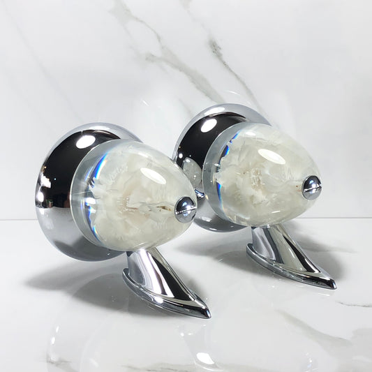 Mr__Grip Rear View Mirror Resin Custom White Cherry Blossoms flower  JDM