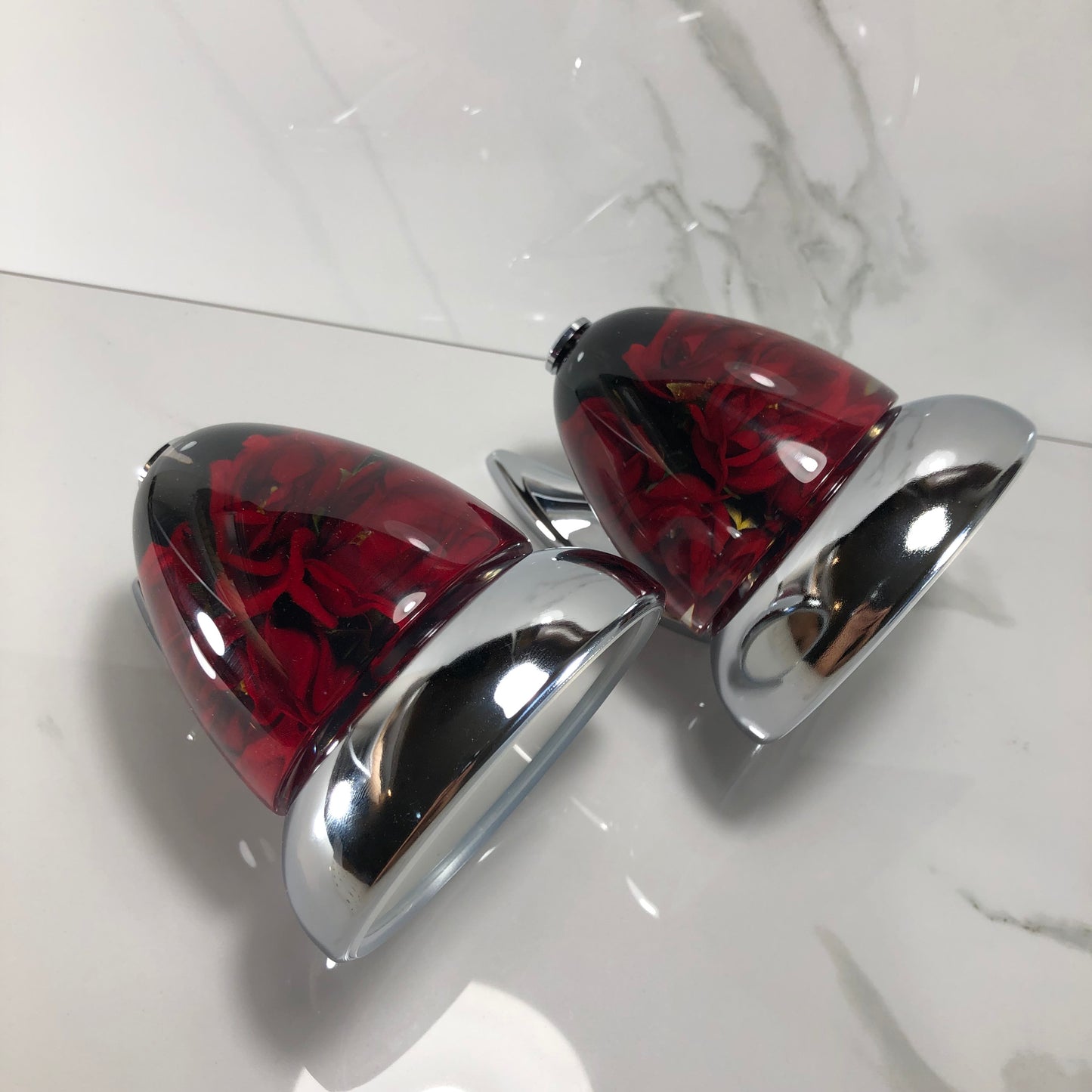 Mr__Grip Rear View Mirror Resin Custom red rose flower JDM