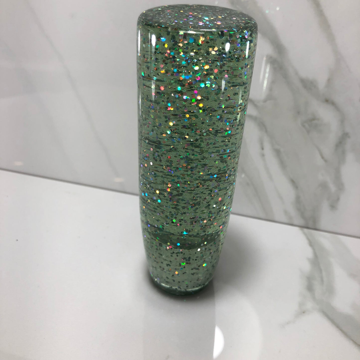Mr__Grip 4 1/2 Inch Resin Custom Shift Knob green Holographic Flakes JDM joystick