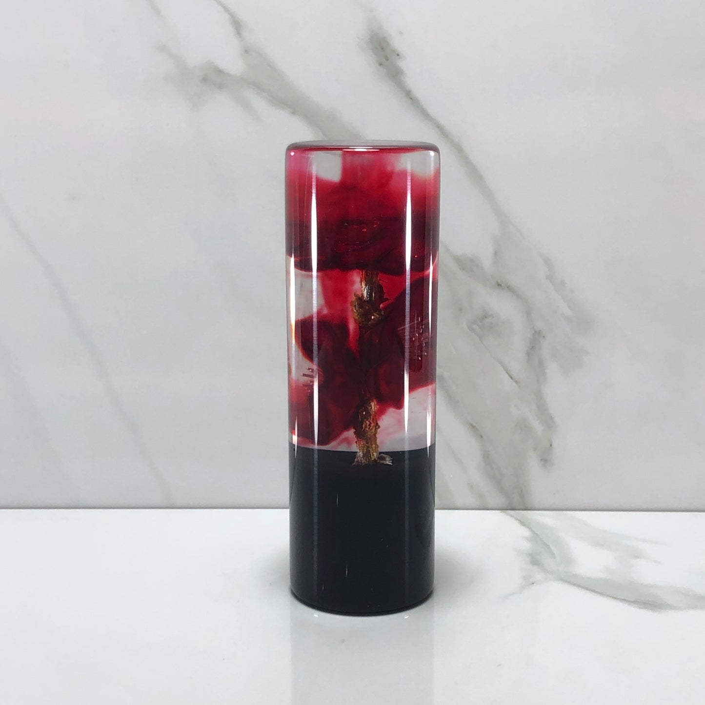 Mr__Grip 4 1/2 Inch Resin Custom Shift Knob Red Bleeding Cherry Blossom JDM