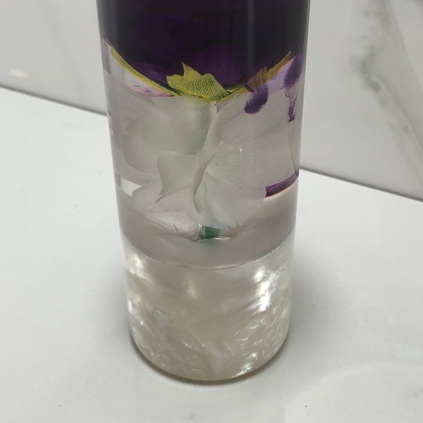 Mr__Grip 4 1/2 Inch Resin Custom Shift Knob purple rose white Cherry Blossom JDM #283