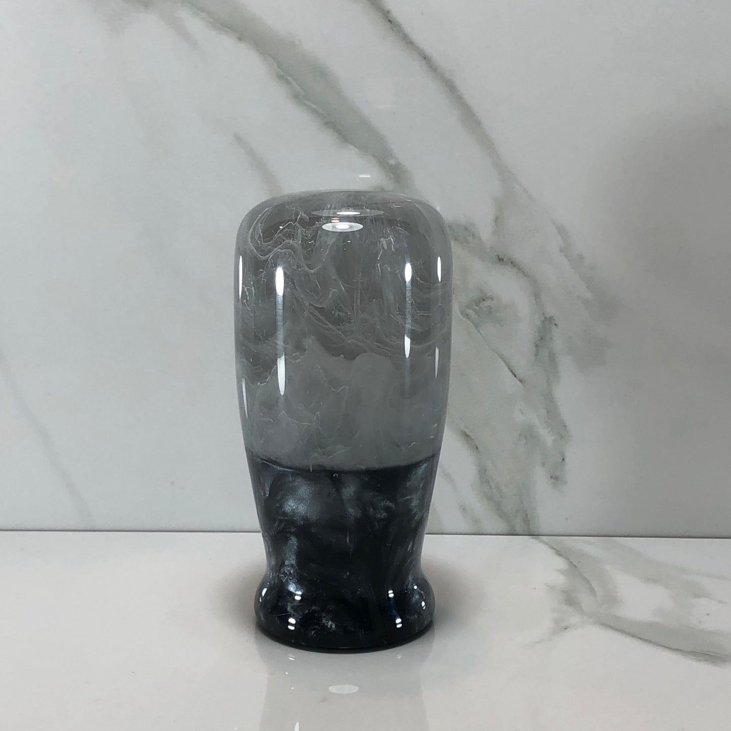 Mr__Grip 3 1/2 Inch Resin Custom Shift Knob white clouds gray pearl #431