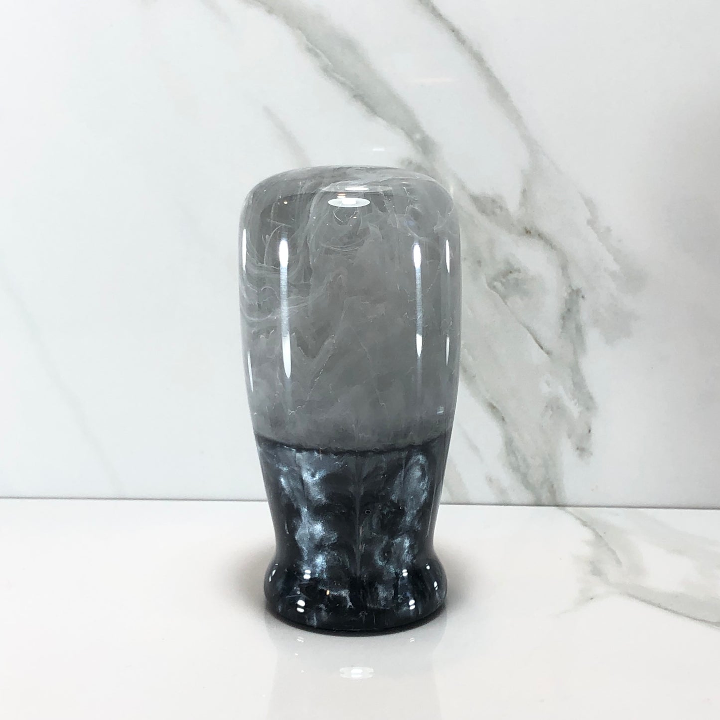 Mr__Grip 3 1/2 Inch Resin Custom Shift Knob white clouds gray pearl #431