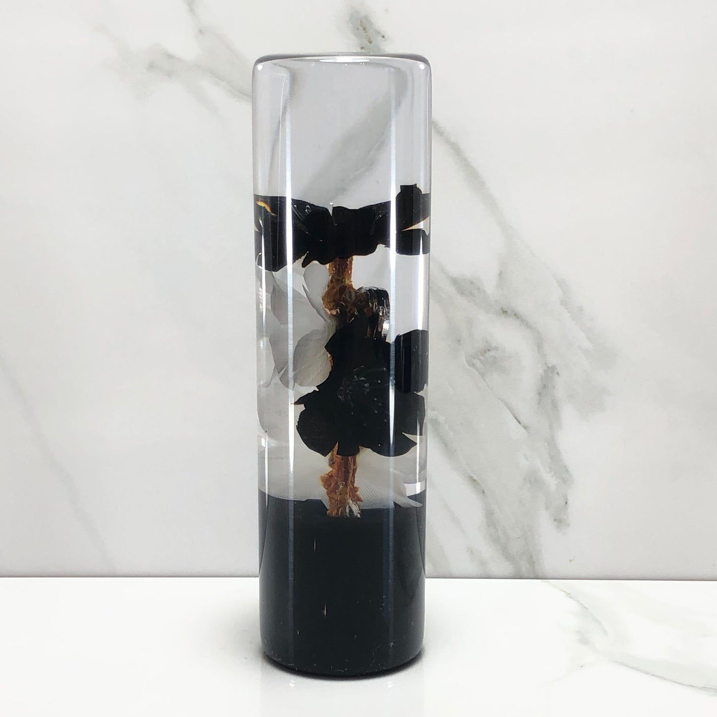 Mr__Grip 5 1/2 Inch Resin Custom Shift Knob Black White Cherry Blossom JDM