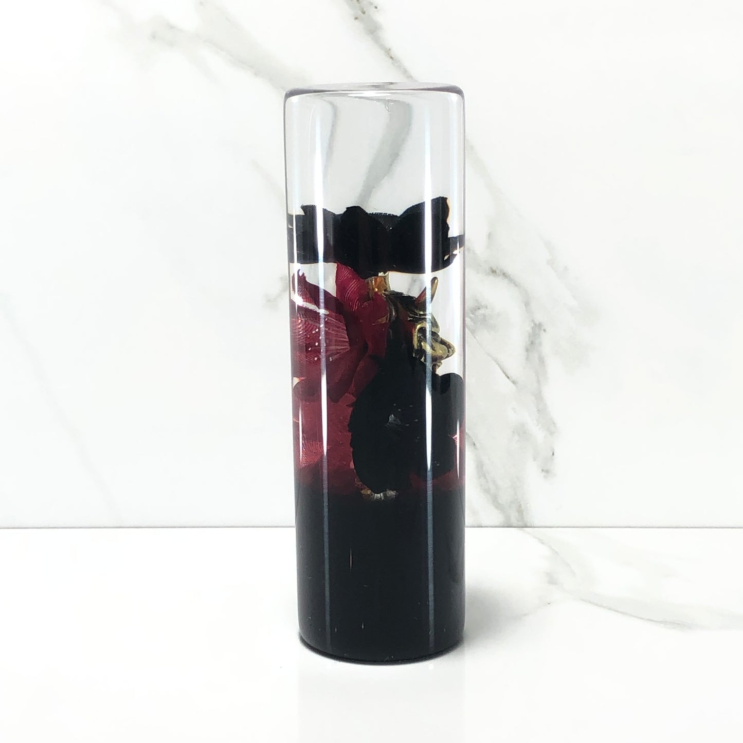Mr__Grip 5 inch resin black red cherry blossom oni mask