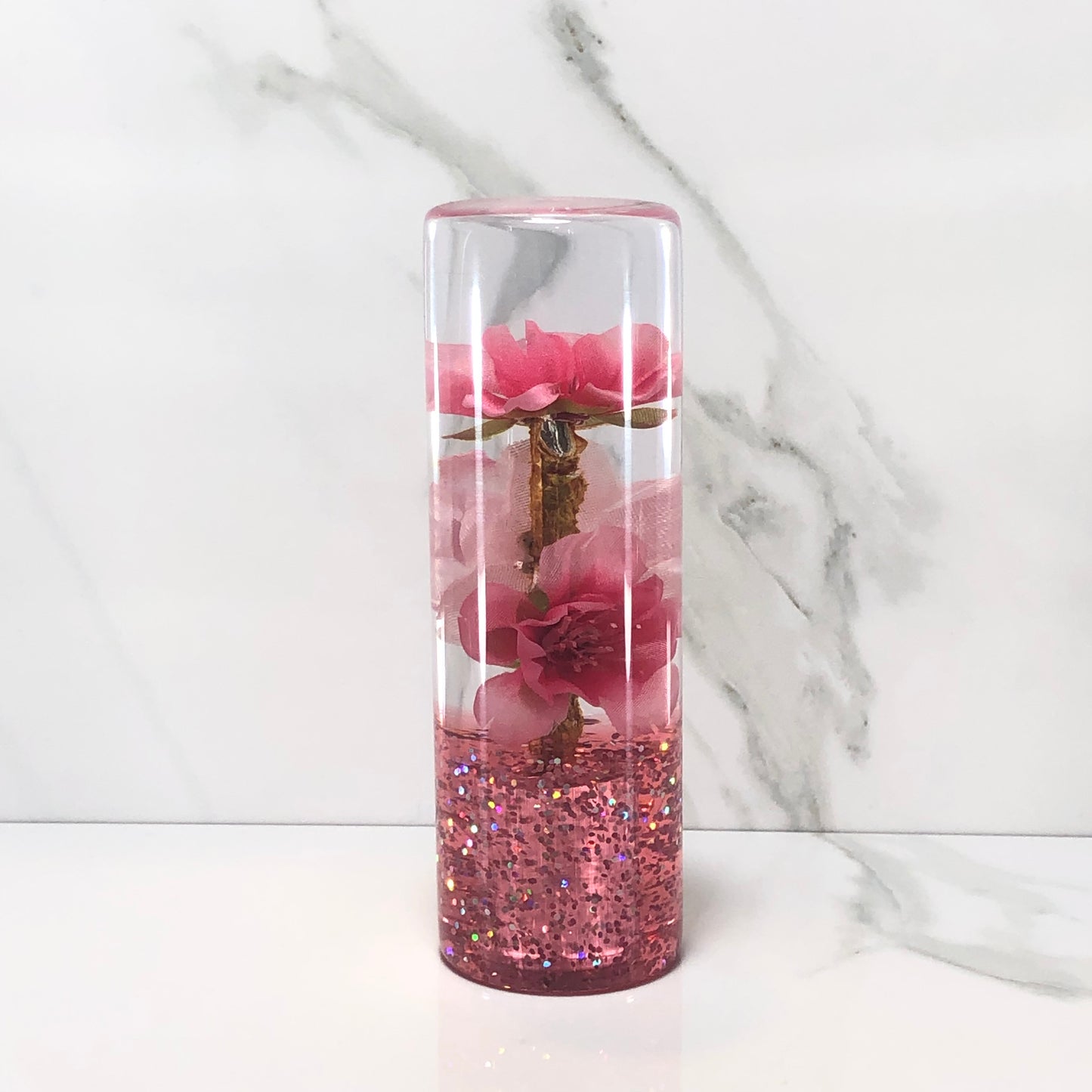 Mr__Grip 4 1/2 Inch Resin Custom Shift Knob Pink Cherry Blossom #368