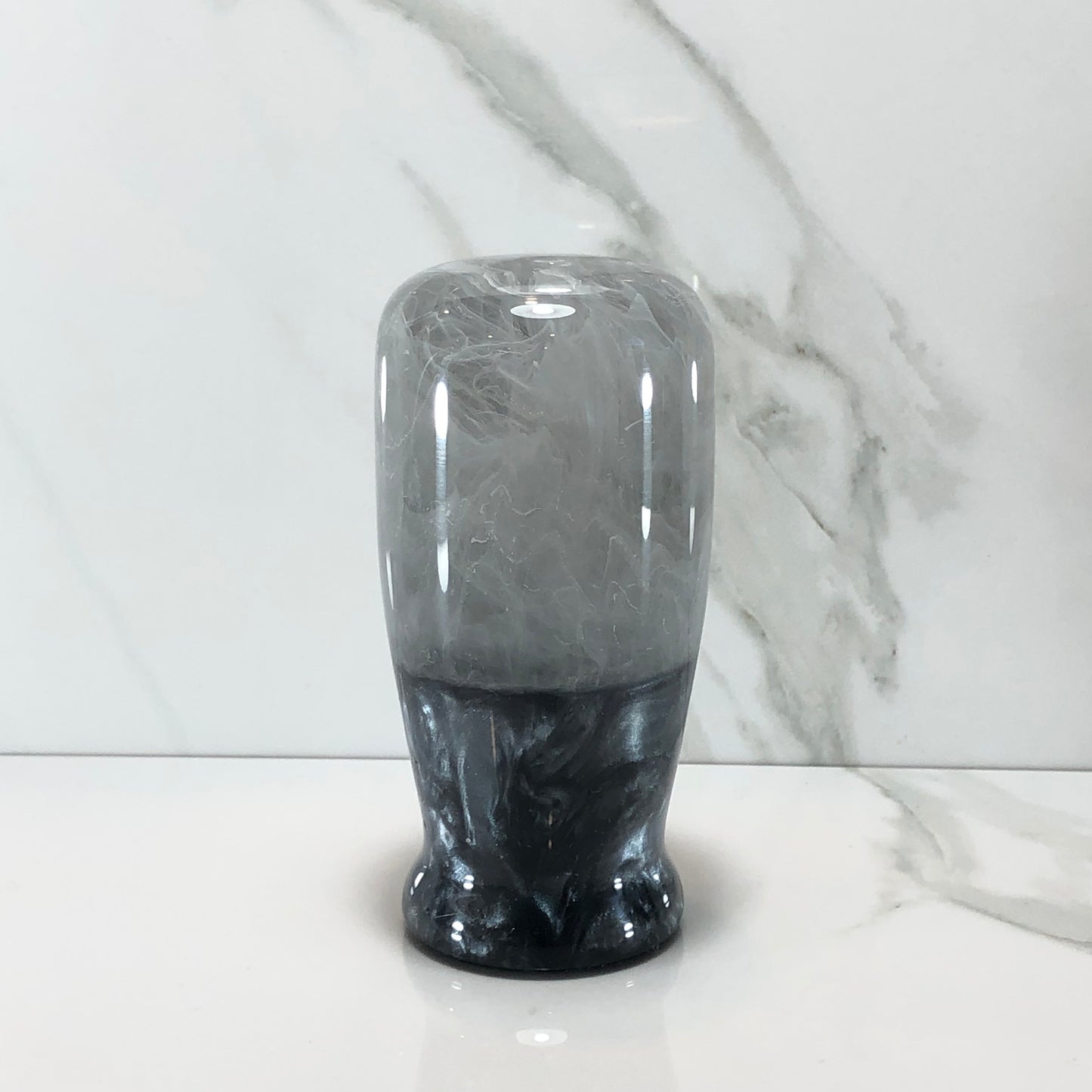 Mr__Grip 3 1/2 Inch Resin Custom Shift Knob white clouds gray pearl #431