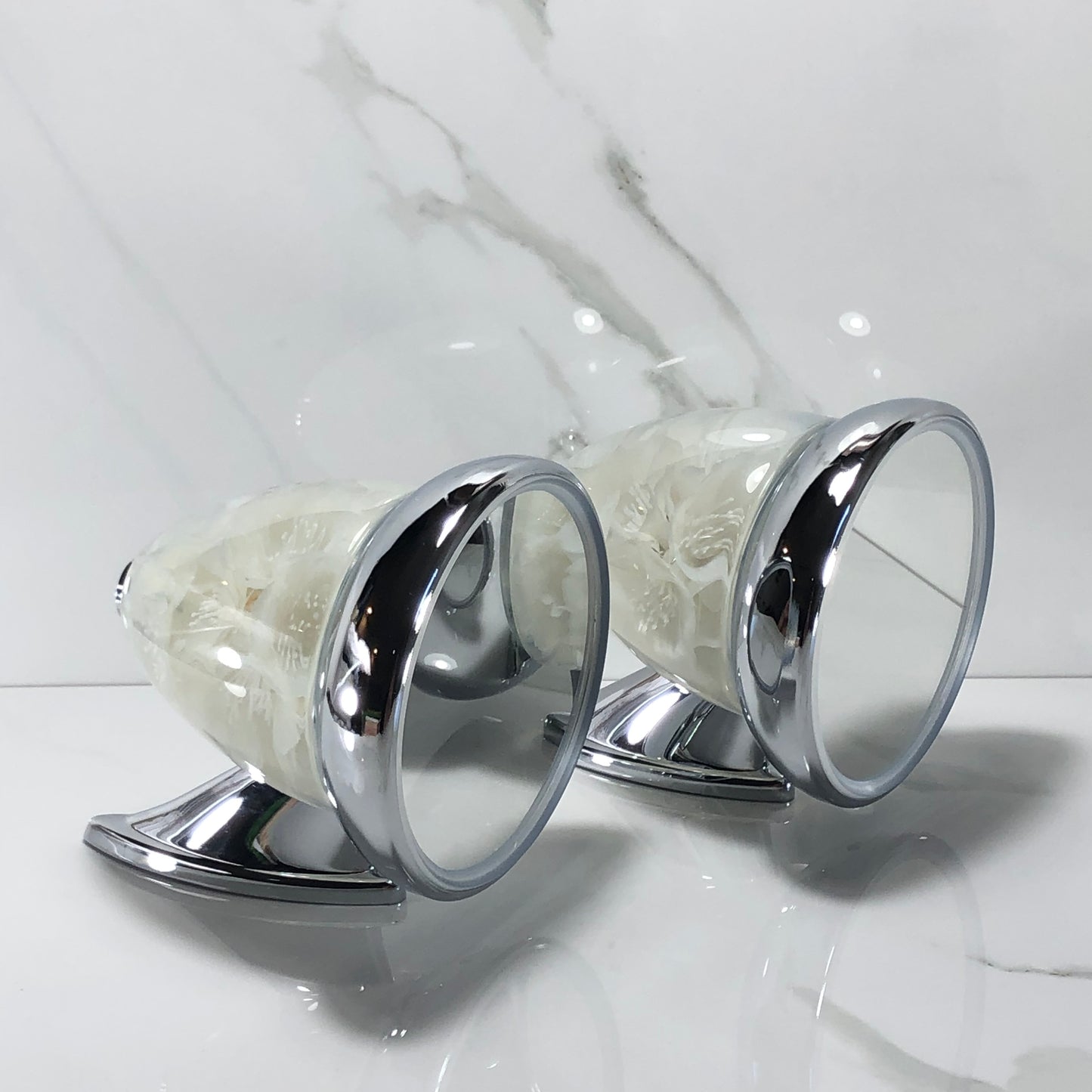 Mr__Grip Rear View Mirror Resin Custom White Cherry Blossoms flower JDM