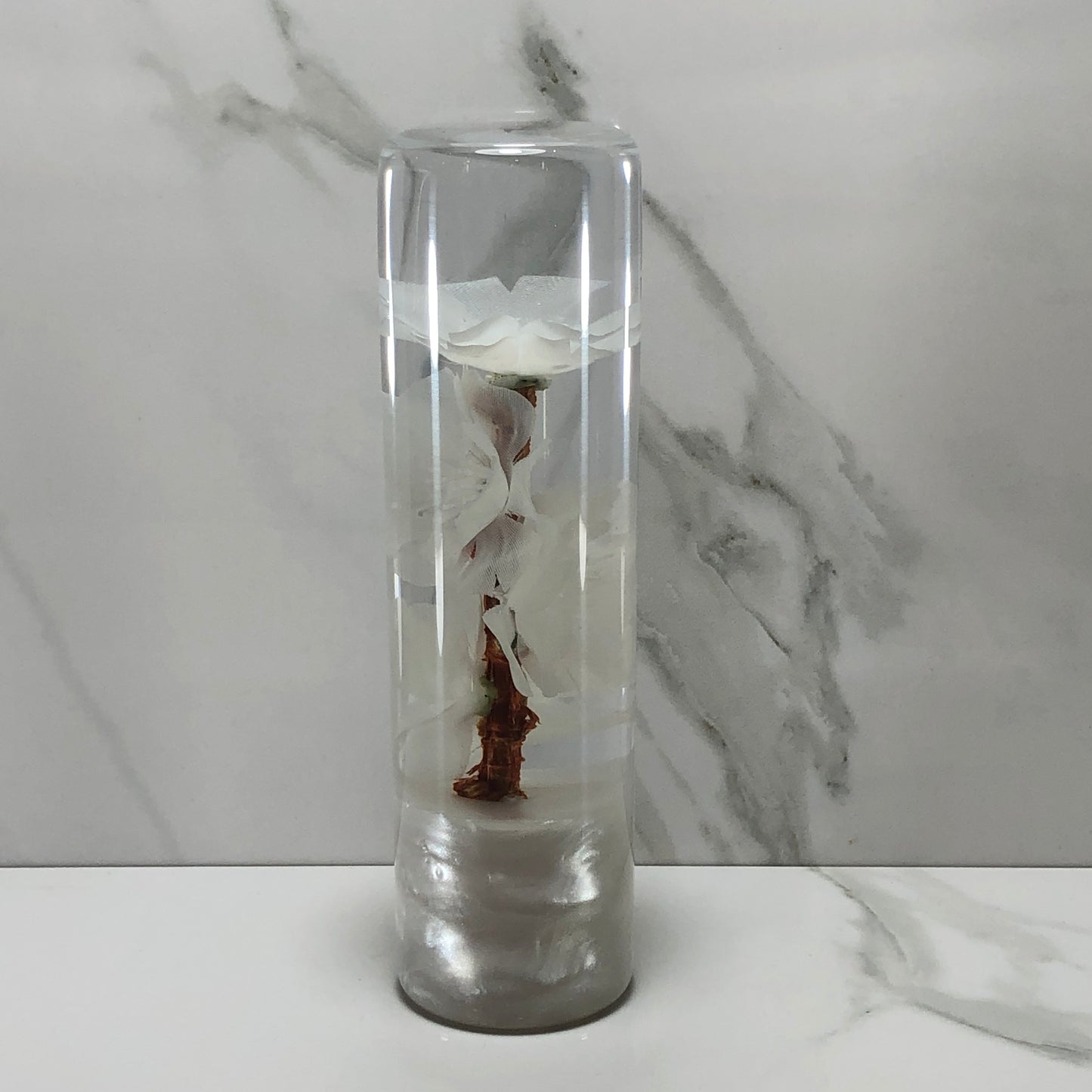 Mr__Grip 5 1/2 Inch Resin Custom Shift Knob White Cherry Blossom JDM
