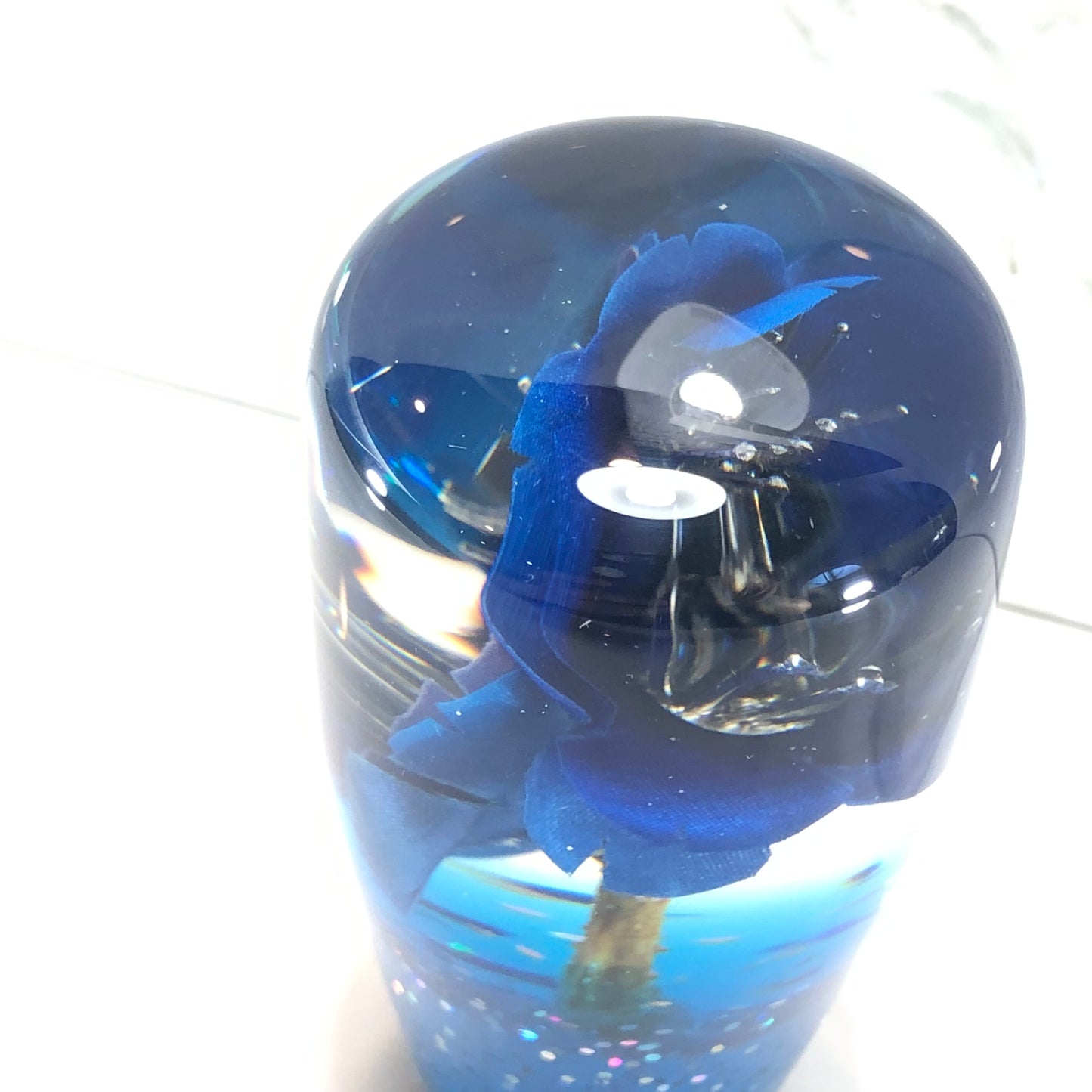 Mr__Grip 3 1/2 inch resin blue cherry blossom flower #447