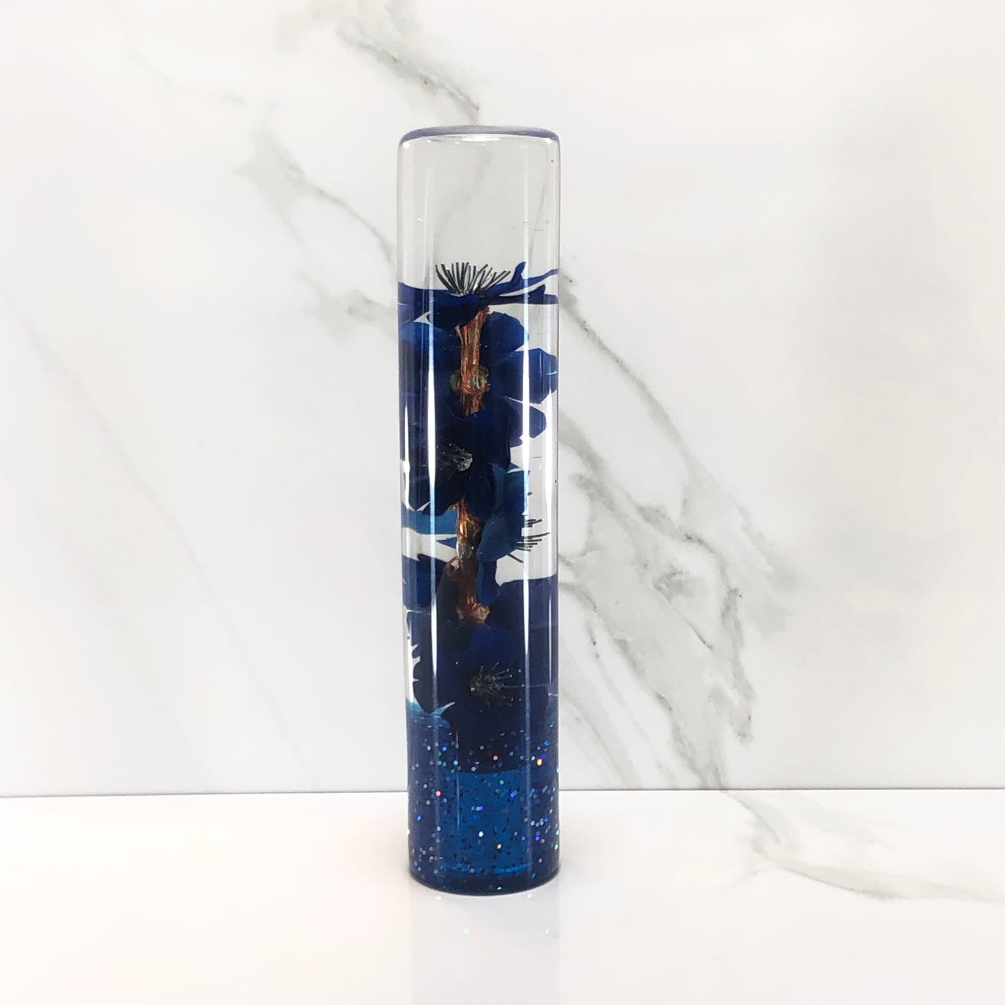 Mr__Grip 7 Inch Resin Custom Shift Knob Blue Cherry Blossom #451