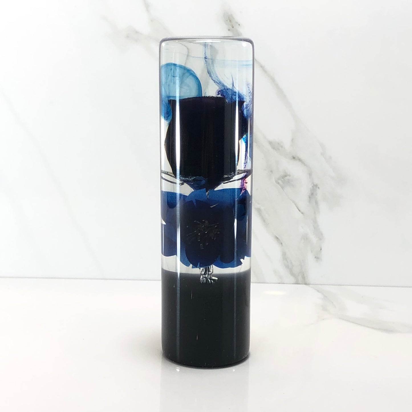 Mr__Grip 5 3/4 inch resin black rose blue cherry blossom #420