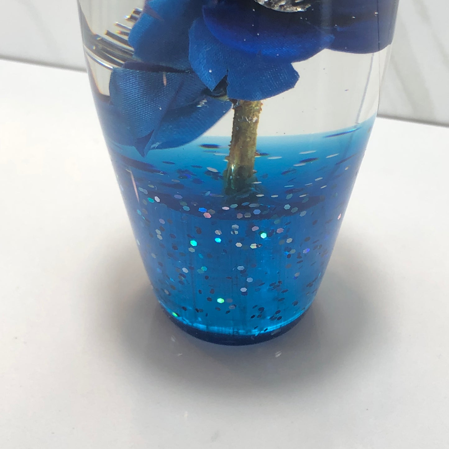 Mr__Grip 3 1/2 inch resin blue cherry blossom flower #447