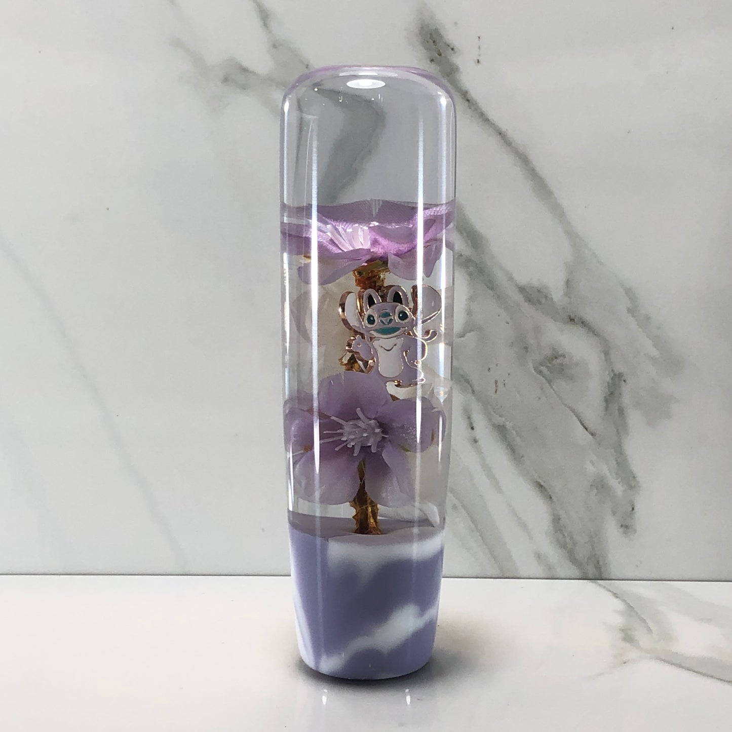Mr__Grip 5 3/4 Inch Resin Custom Shift Knob Angel purple & white Cherry Blossom #524