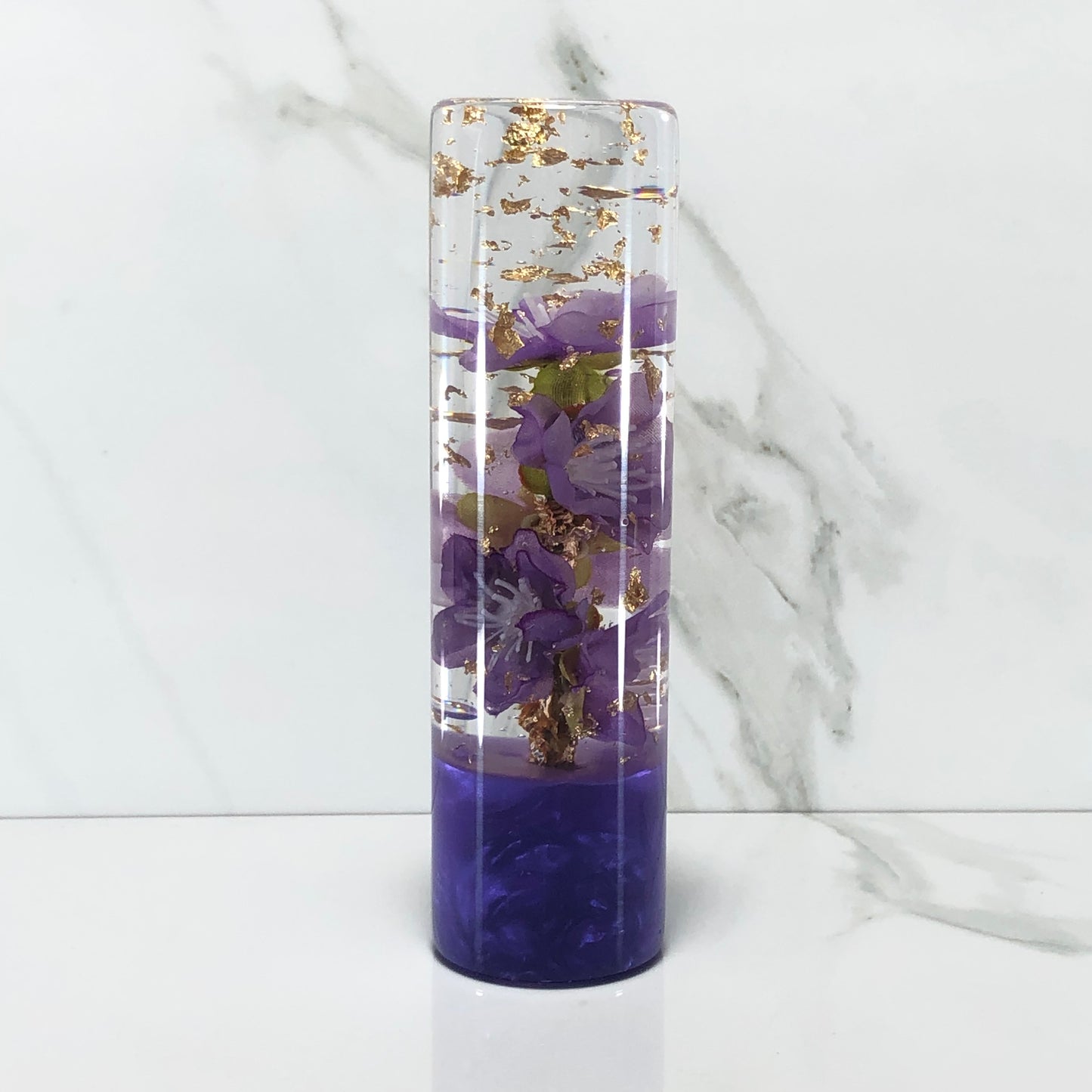 Mr__Grip 5 1/2 Inch Resin Custom Shift Knob Purple Cherry Blossom