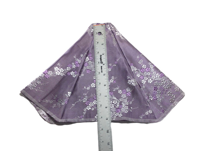 Silky Satin Purple Silver Blossoms Shift Boot