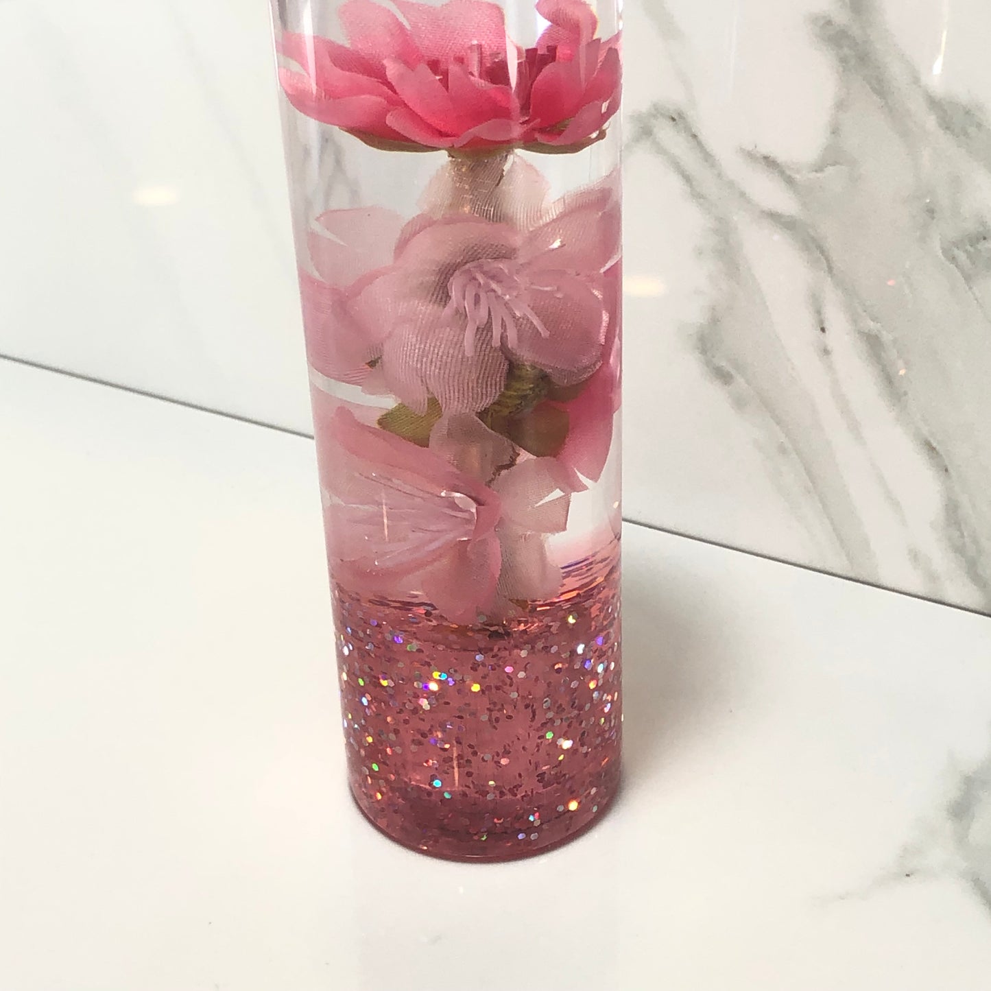 Mr__Grip 5 1/2 Inch Resin Custom Shift Knob Pink And Light Pink Cherry Blossom #367