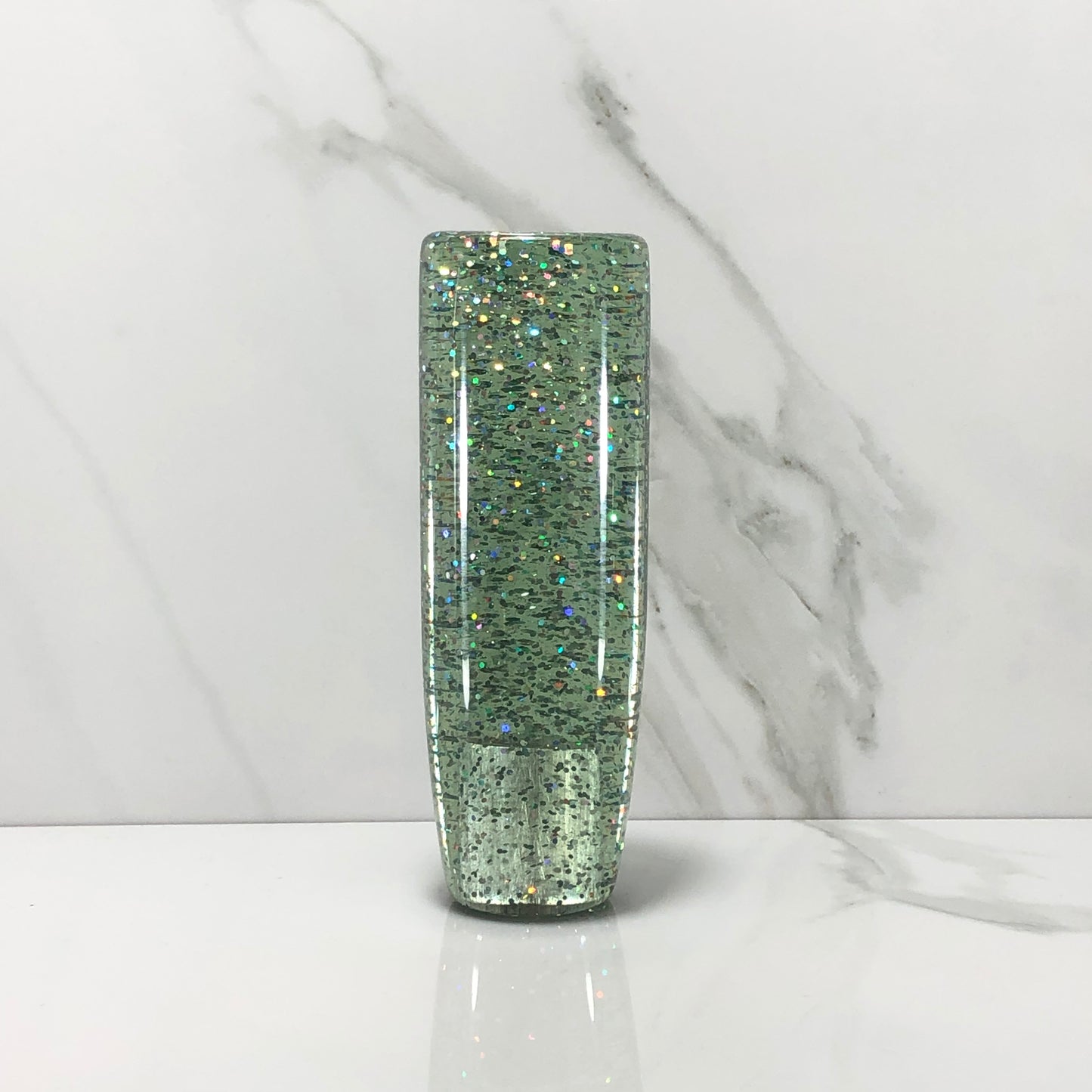 Mr__Grip 4 1/2 Inch Resin Custom Shift Knob green Holographic Flakes JDM joystick