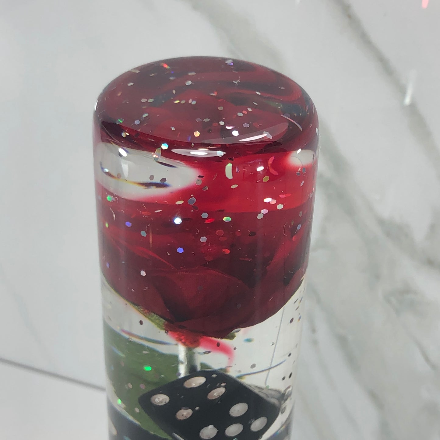 Mr__Grip 5 1/2 Inch Resin Custom Shift Knob Red Rose #433