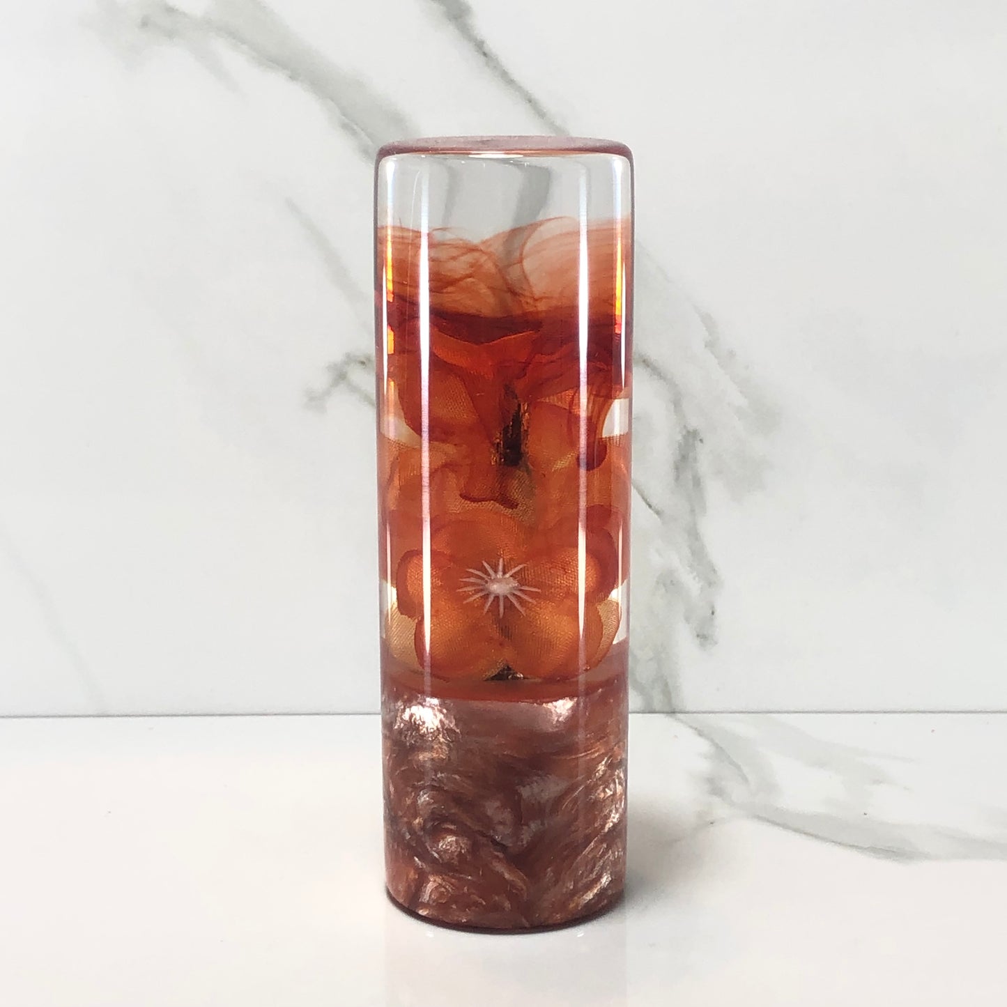 Mr__Grip 4 1/2 Inch Resin Custom Shift Knob Orange Cherry Blossom JDM #396