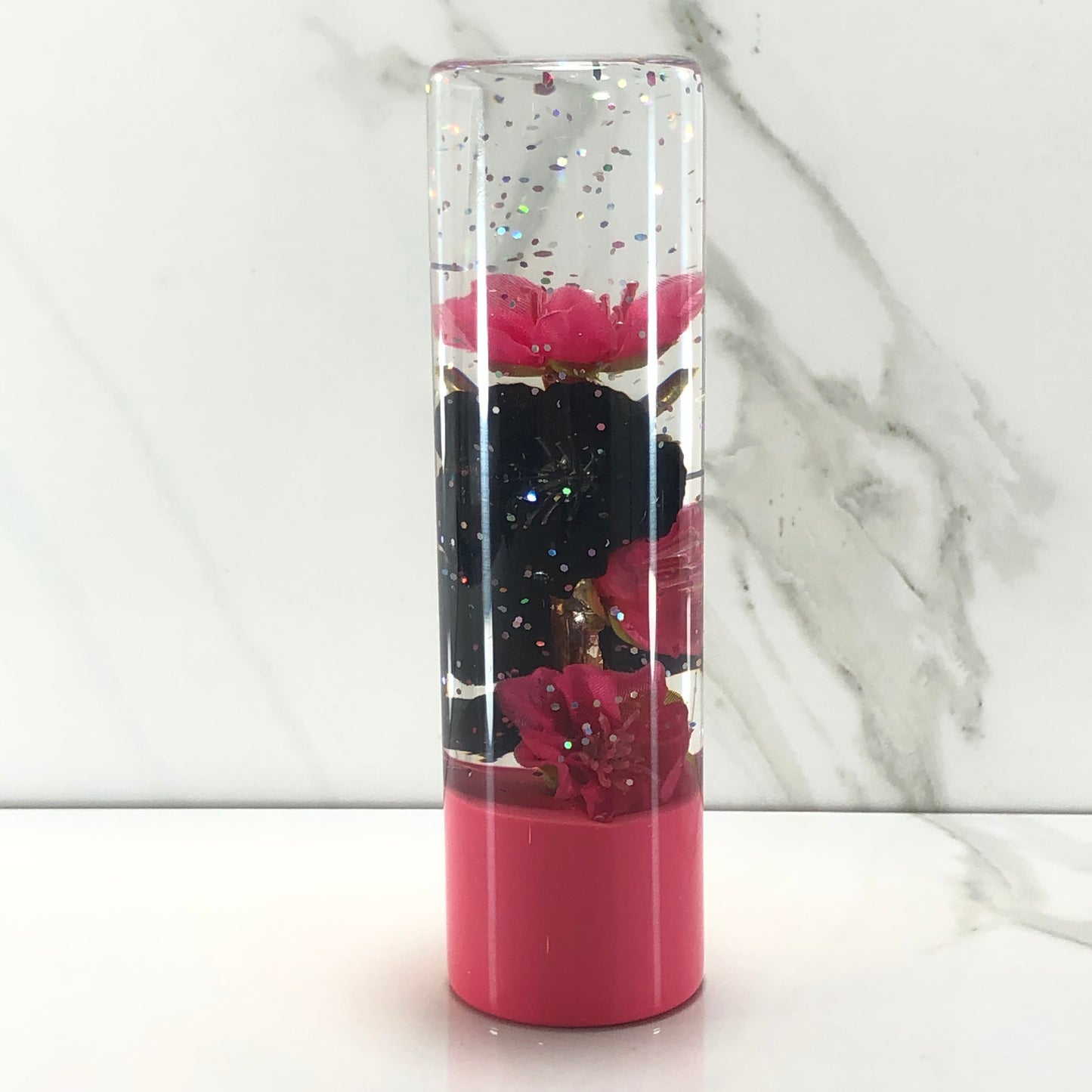 Mr__Grip Resin Shift Knob 140mm Pink & Black Blossom oni Flower