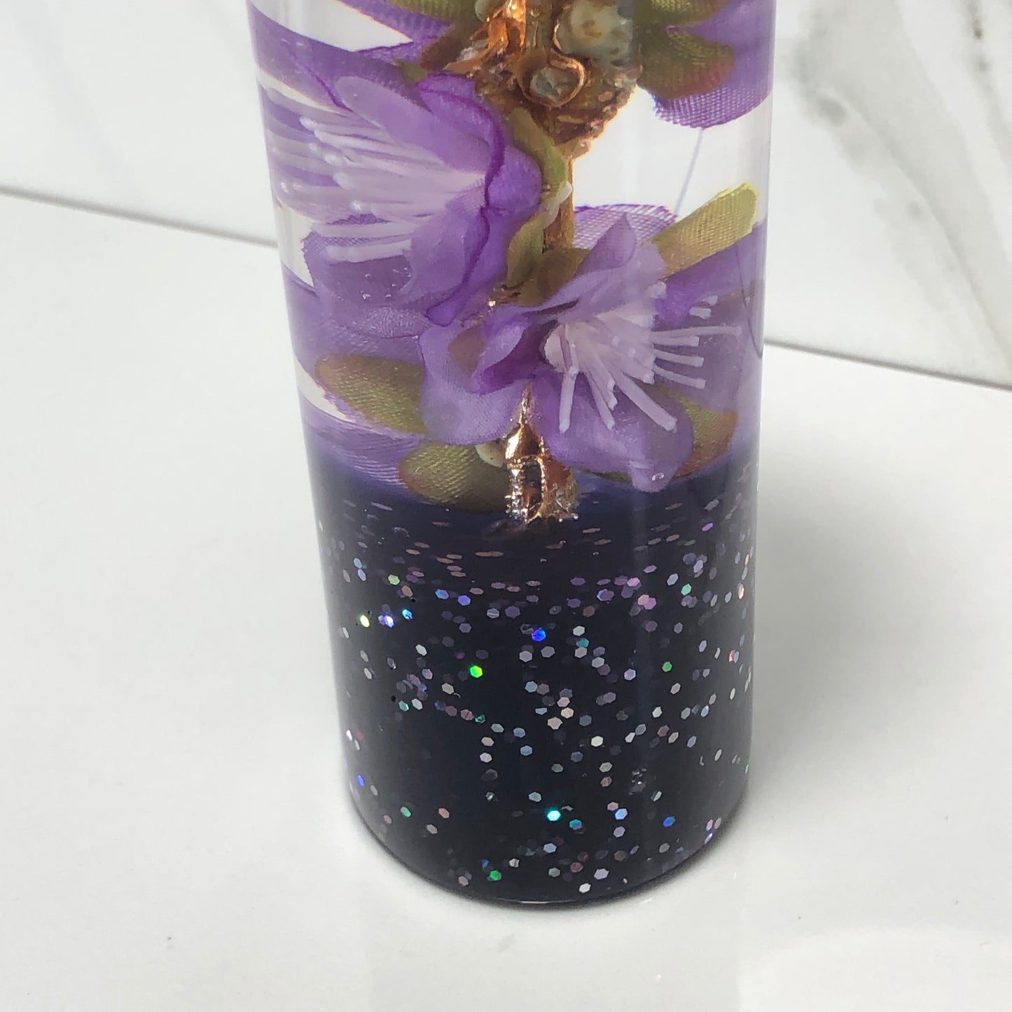 Mr__Grip 5 1/2 Inch Resin Custom Shift Knob Purple Cherry Blossom #384