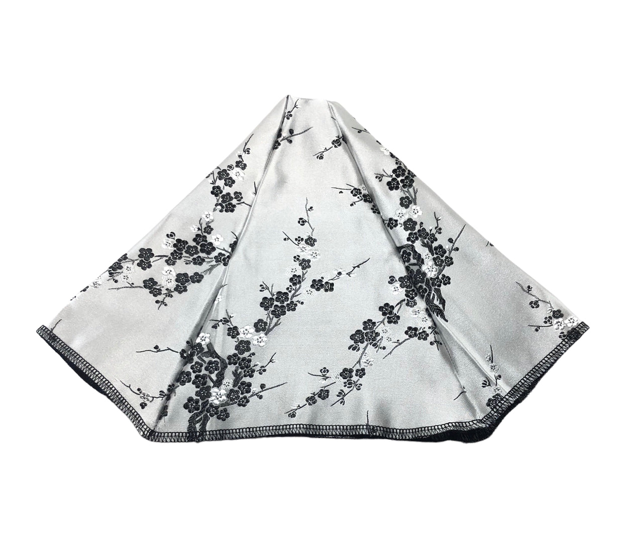 Silky Satin Silver Black Blossoms Shift Boot