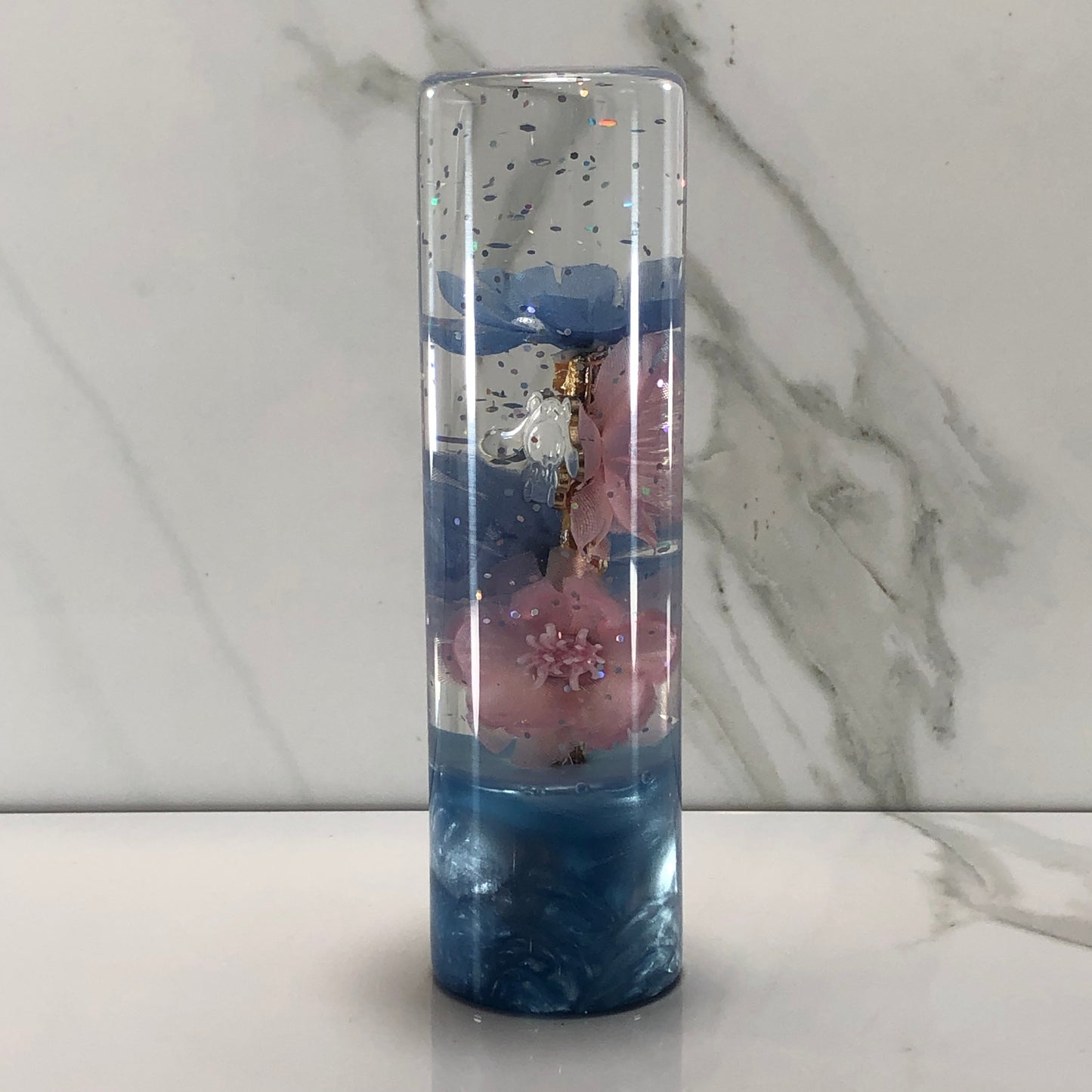 Mr__Grip Resin Shift Knob 140mm Pink & Blue Blossom Charm Kawaii Flower