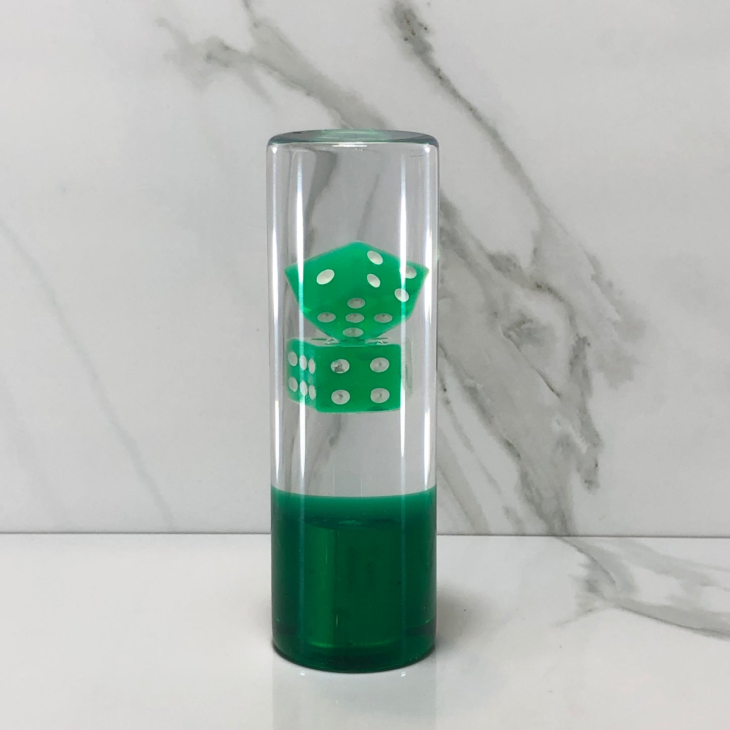 Mr__Grip 4 1/2 Inch Resin Custom Shift Knob Green Dice JDM
