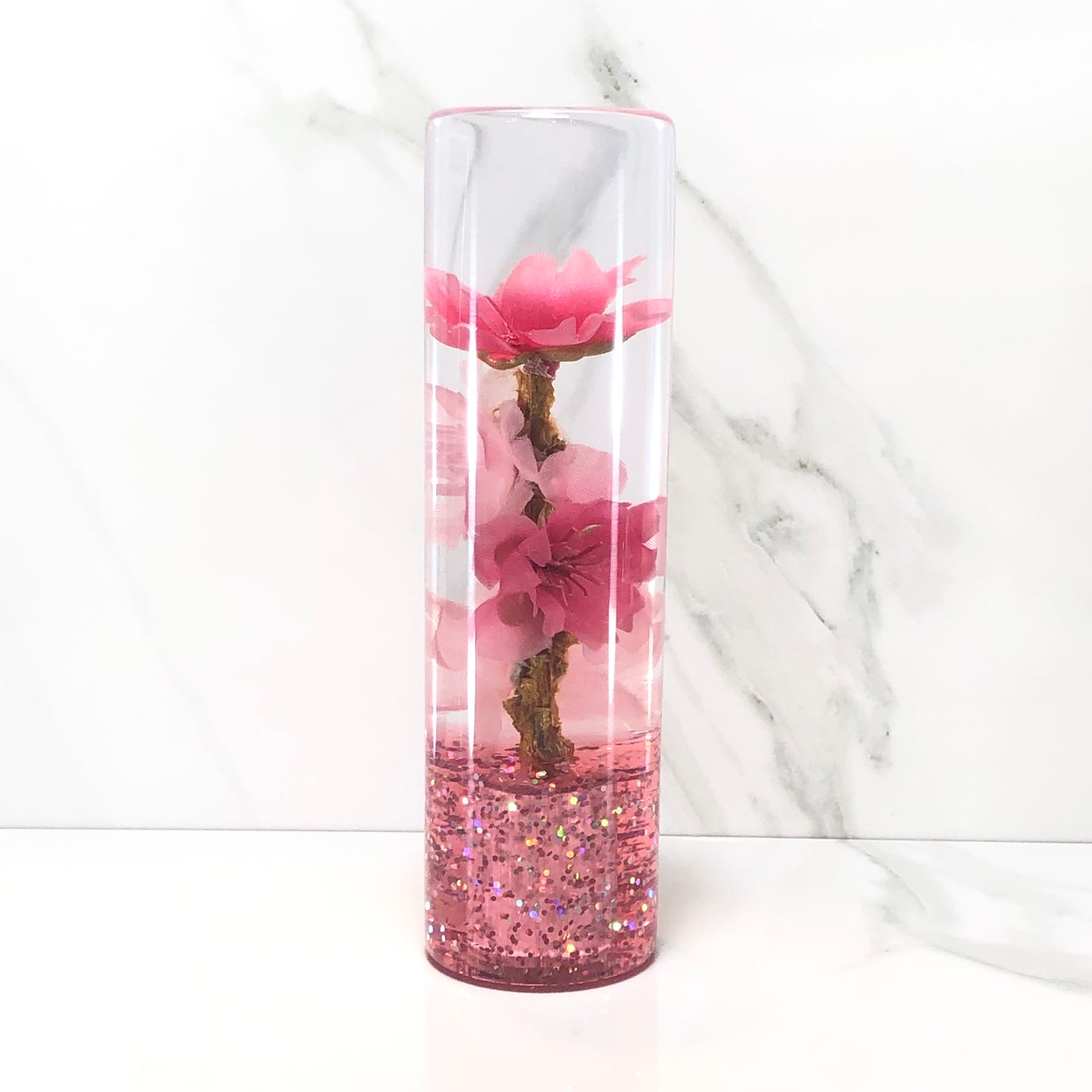 Mr__Grip 5 1/2 Inch Resin Custom Shift Knob Pink And Light Pink Cherry Blossom #367