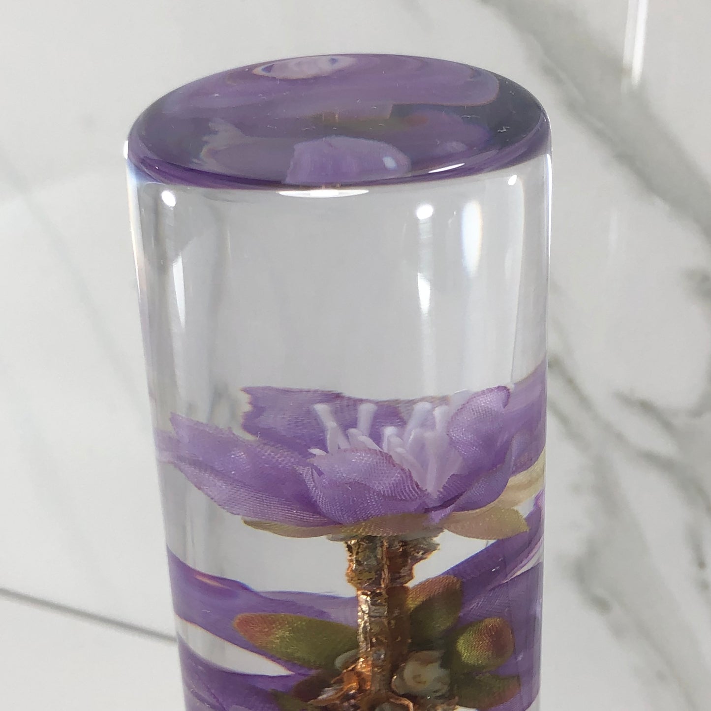Mr__Grip 5 1/2 Inch Resin Custom Shift Knob Purple Cherry Blossom #384