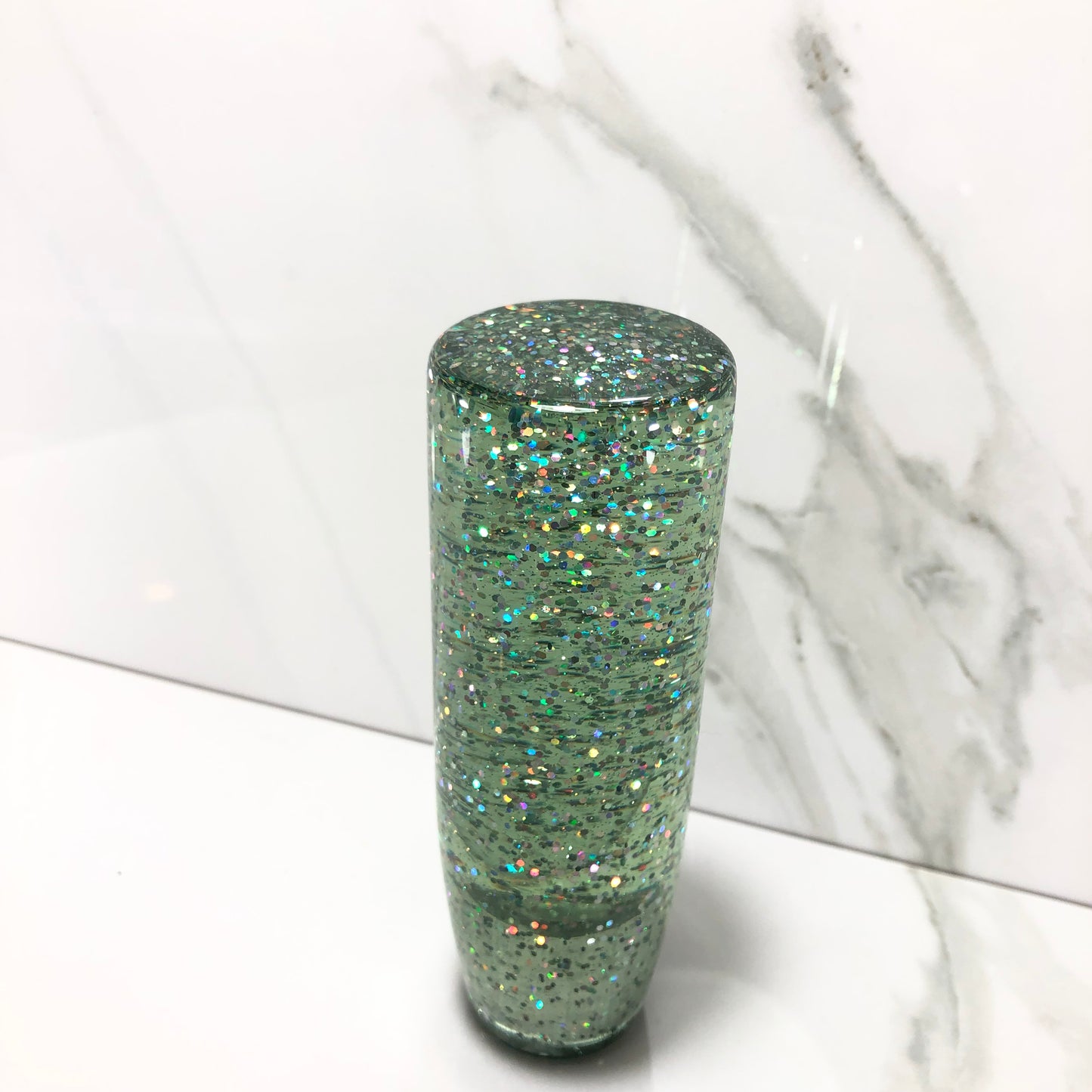 Mr__Grip 4 1/2 Inch Resin Custom Shift Knob green Holographic Flakes JDM joystick