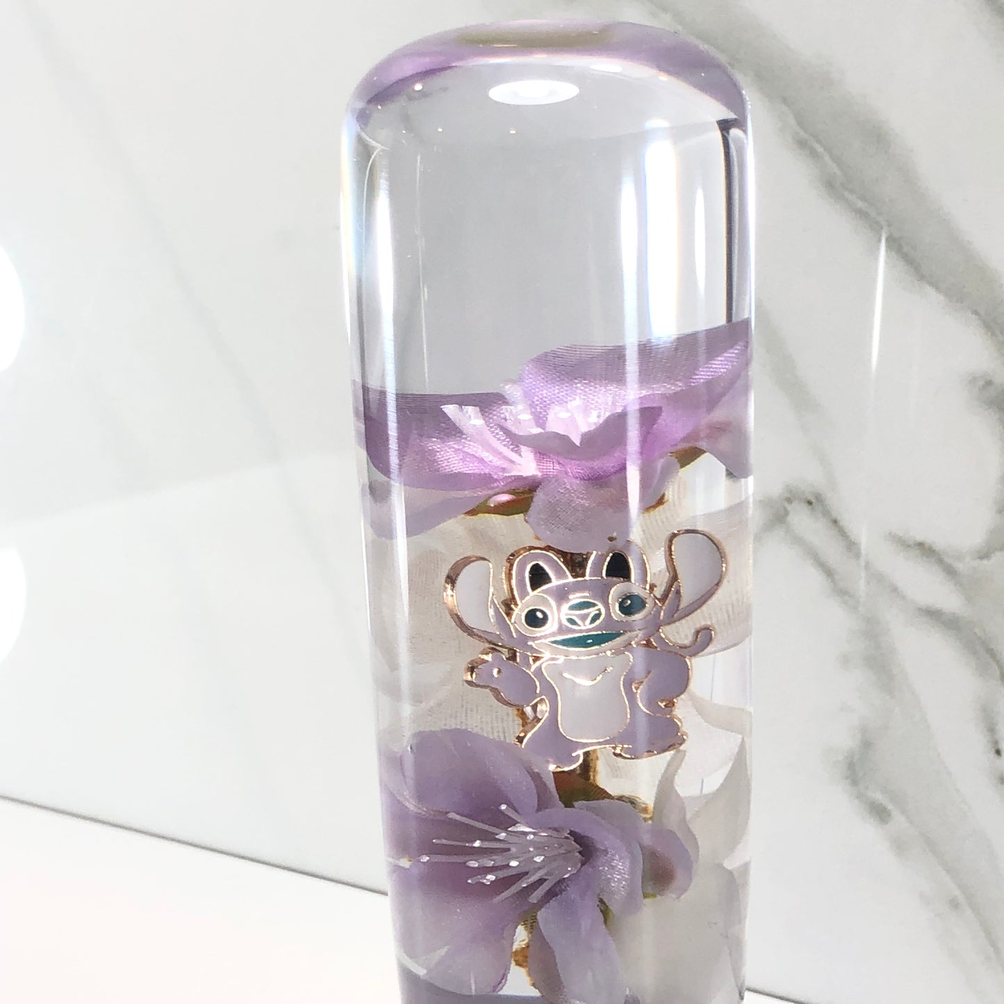 Mr__Grip 5 3/4 Inch Resin Custom Shift Knob Angel purple & white Cherry Blossom #524