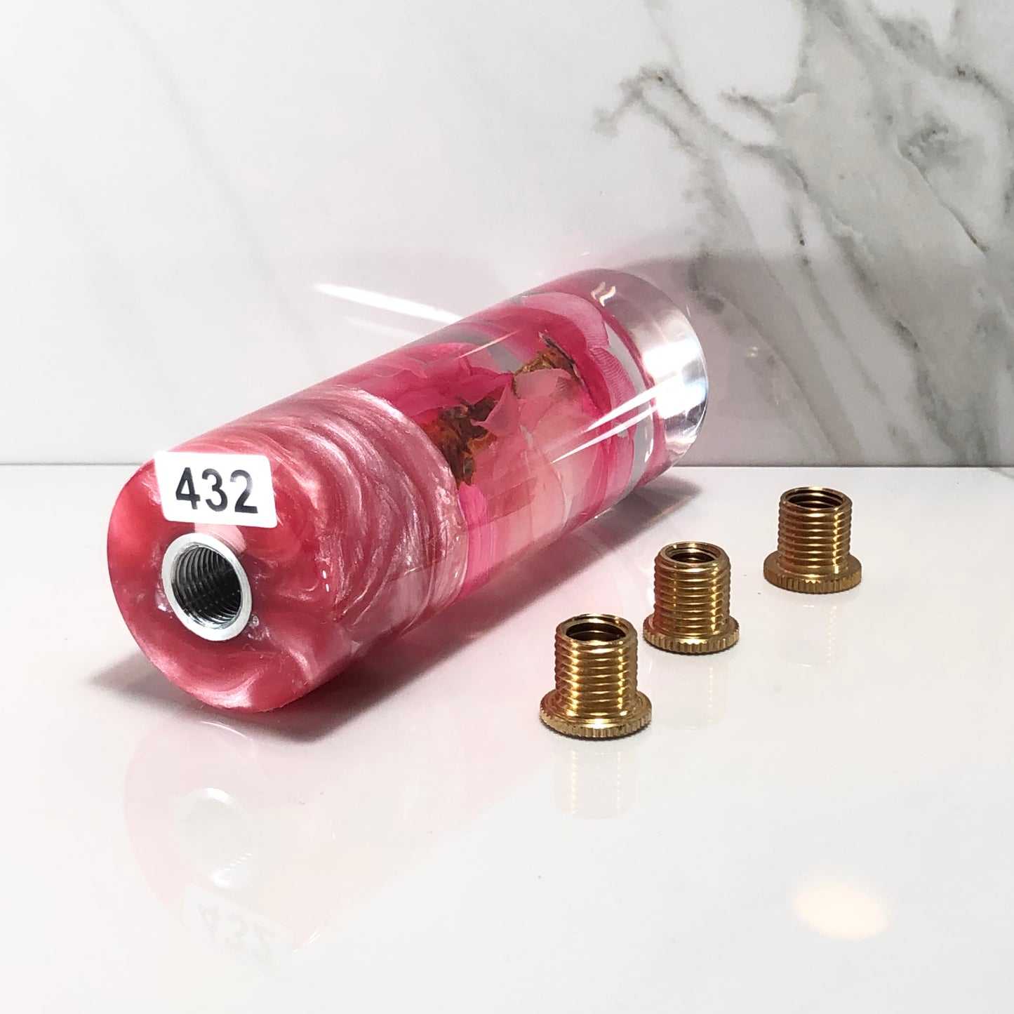 Mr__Grip 4 1/2 Inch Flower Resin Custom Shift Knob Pink & Light Pink Cherry Blossom JDM #432