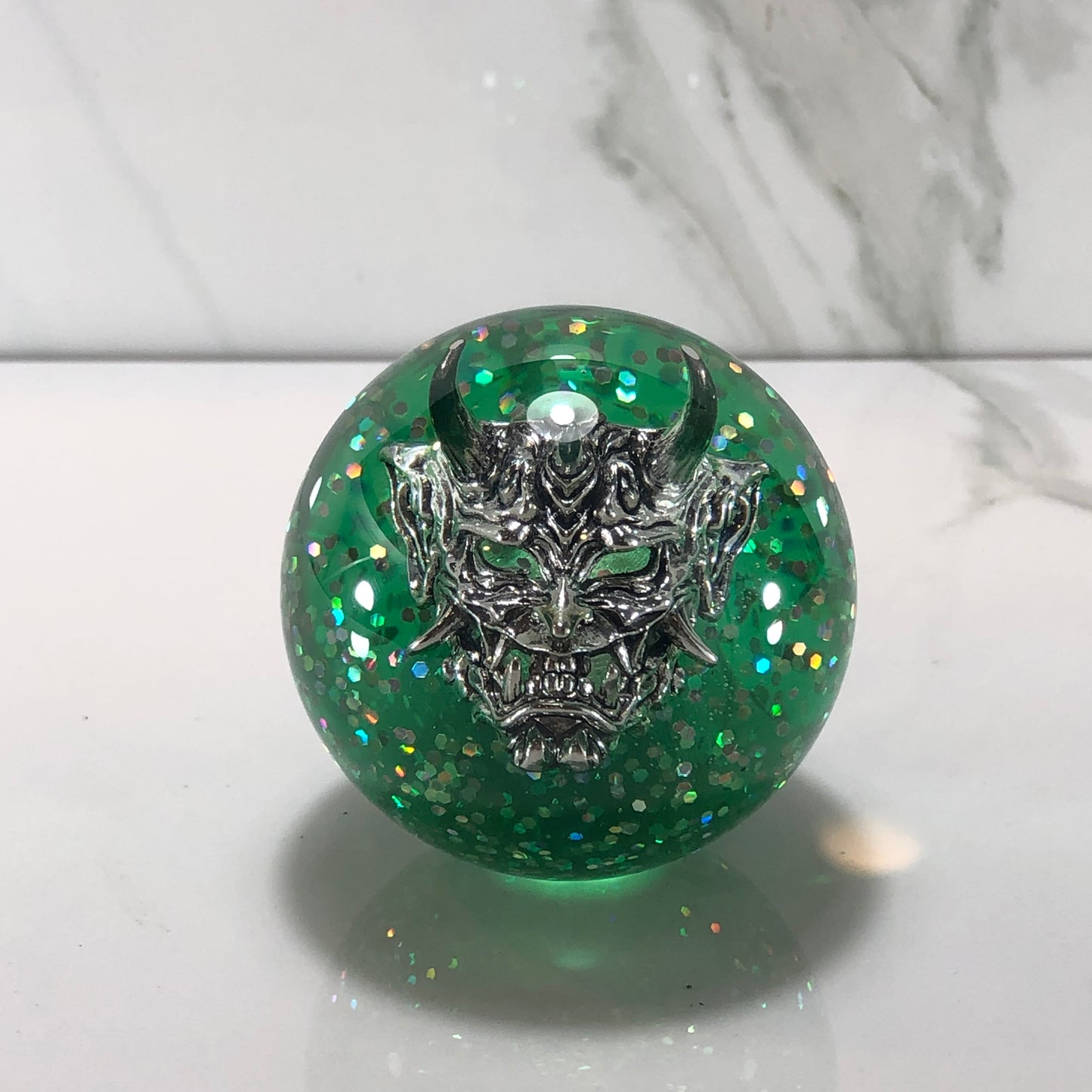 Mr__Grip 60mm Resin Shift Knob Round Oni Mask