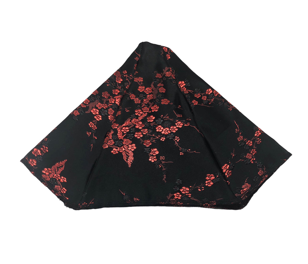 Silky Satin Black Red Blossom Shift Boot