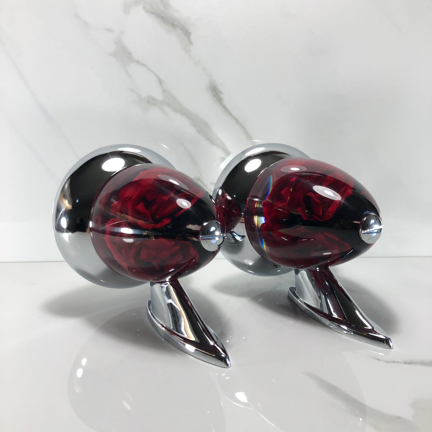 Mr__Grip Rear View Mirror Resin Custom red rose flower JDM