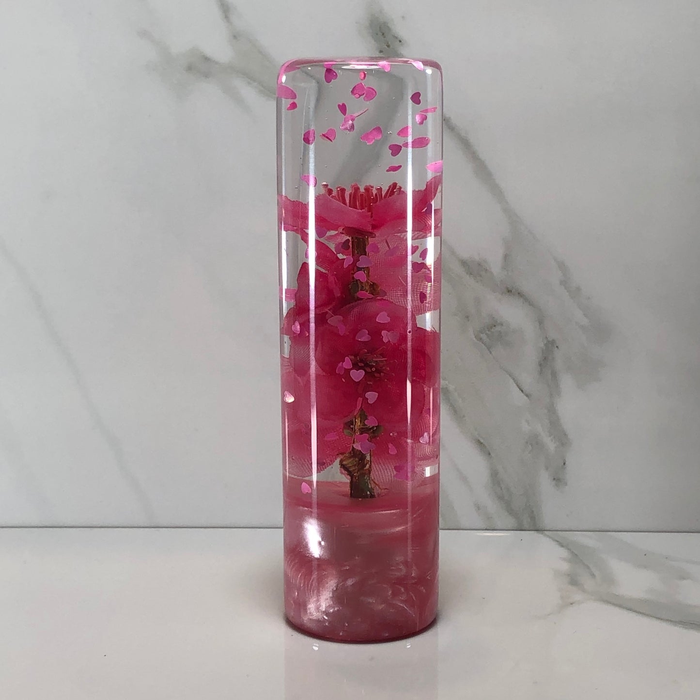 Mr__Grip 5 3/4 Inch Resin Custom Shift Knob Pink Cherry Blossom JDM #403