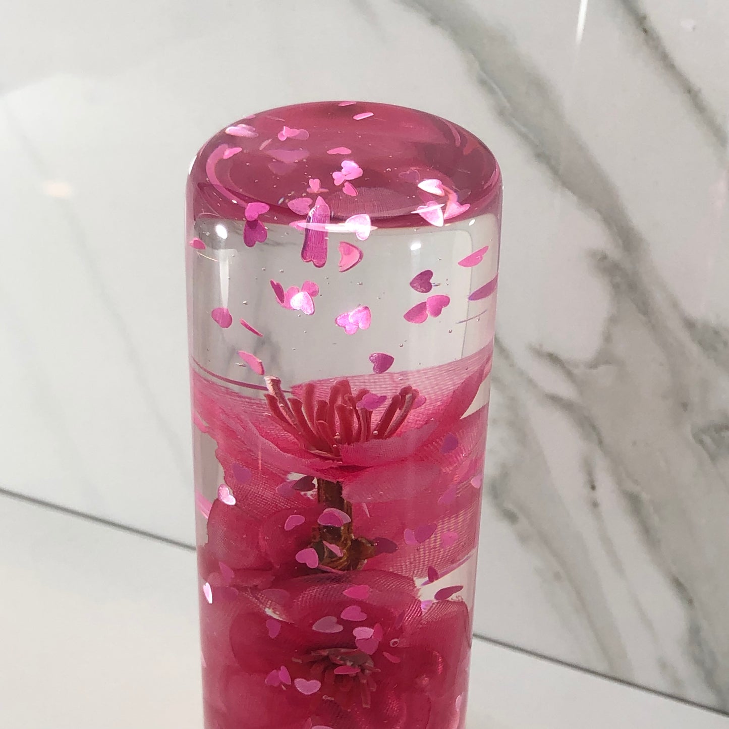Mr__Grip 5 3/4 Inch Resin Custom Shift Knob Pink Cherry Blossom JDM #403