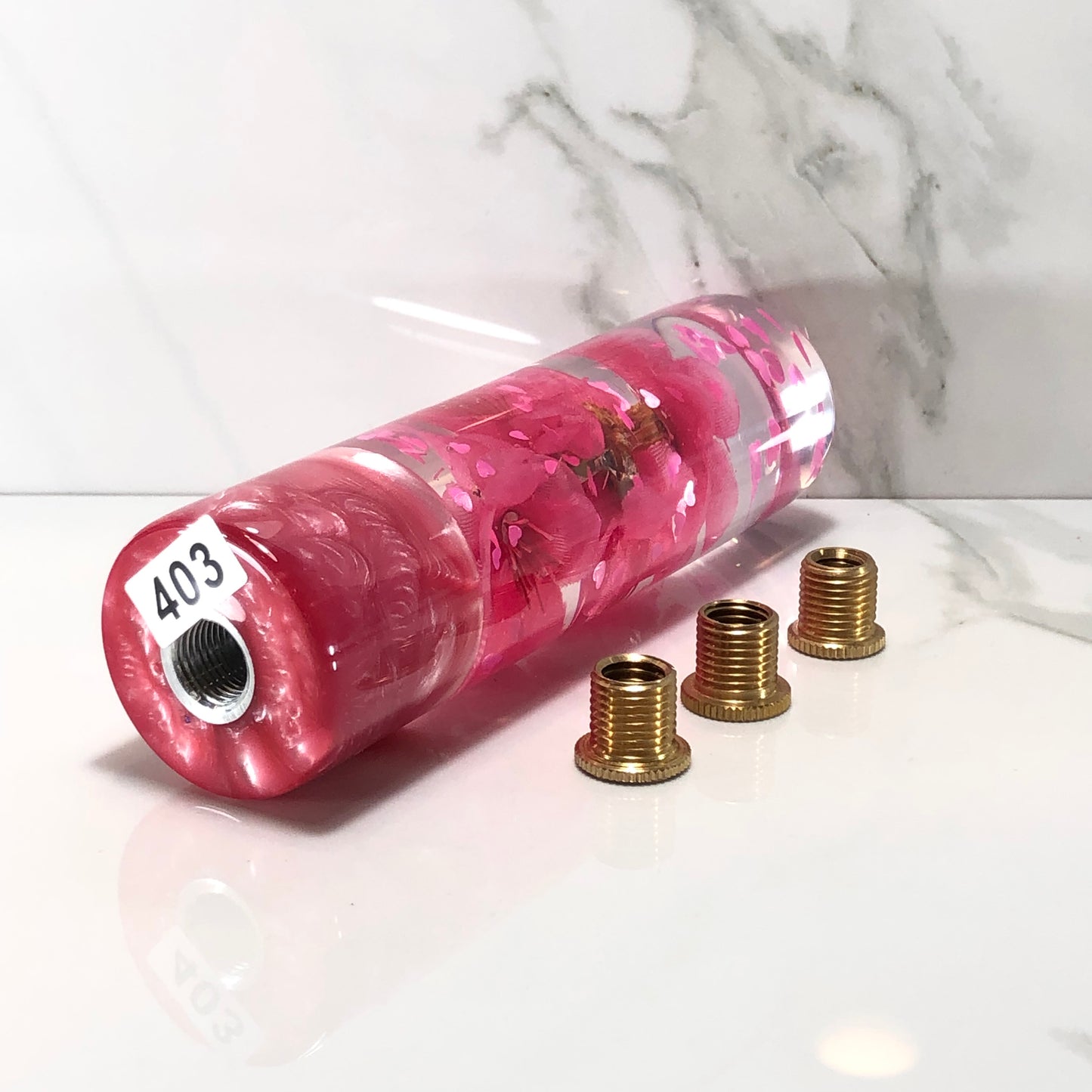 Mr__Grip 5 3/4 Inch Resin Custom Shift Knob Pink Cherry Blossom JDM #403