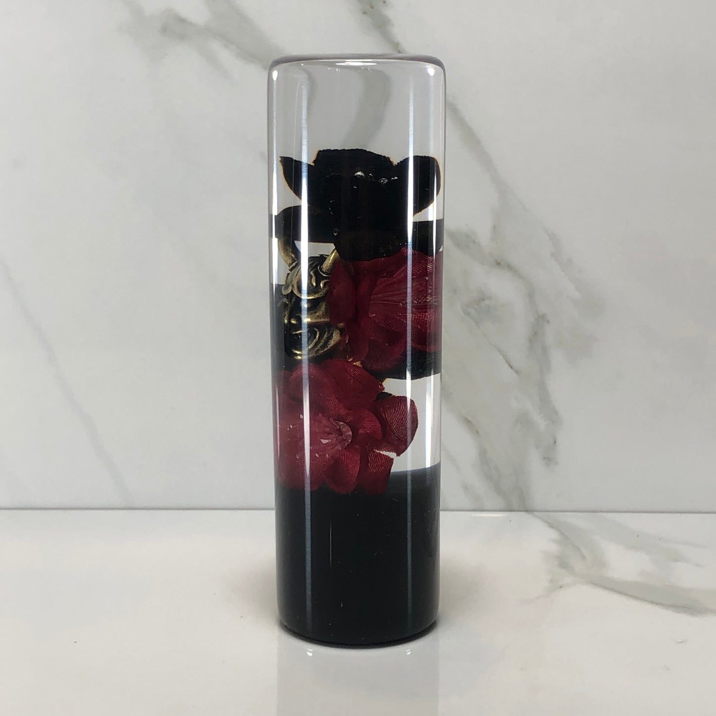 Mr__Grip 5 Inch Resin Custom Shift Knob black & red Cherry Blossom oni mask #405