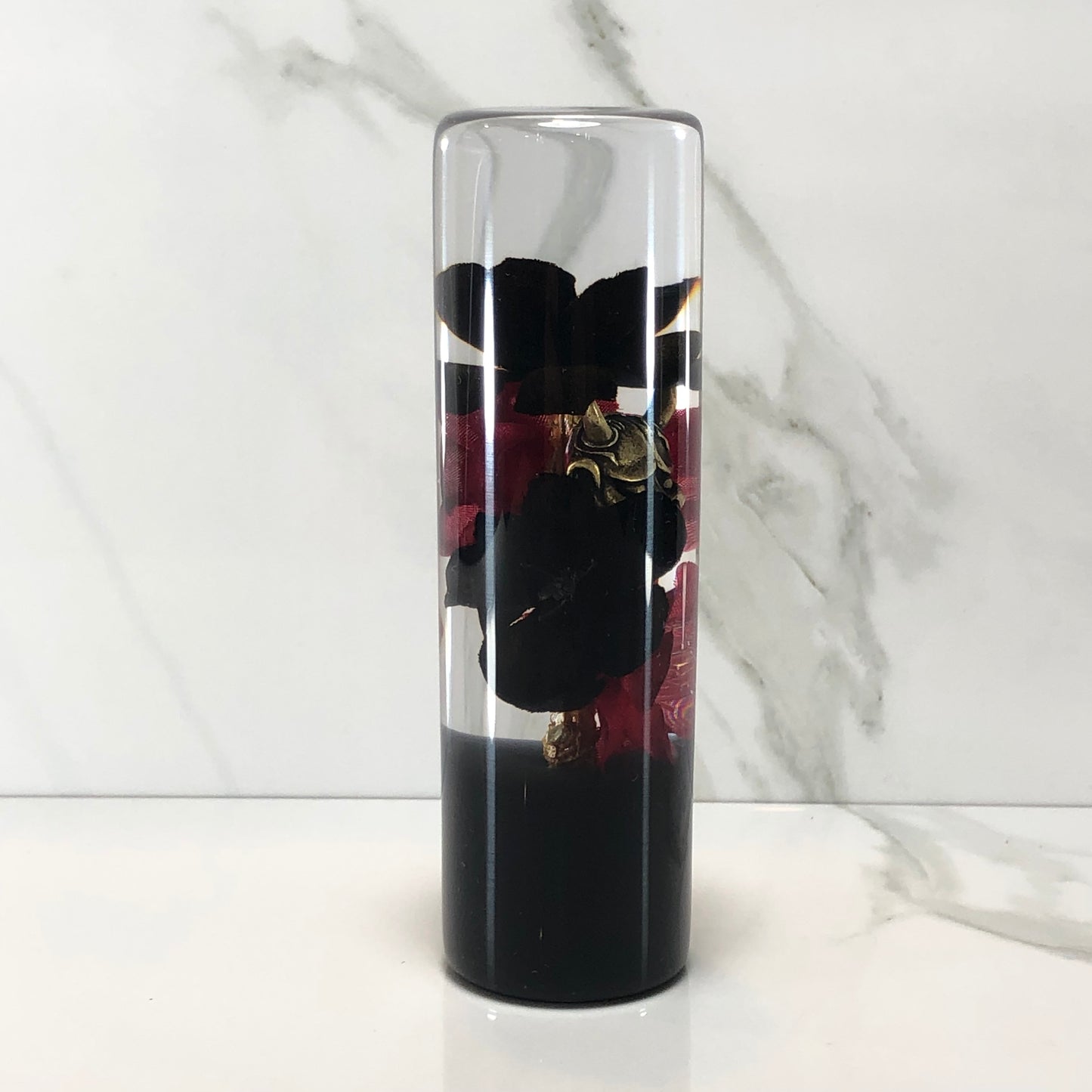 Mr__Grip 5 Inch Resin Custom Shift Knob black & red Cherry Blossom oni mask #405