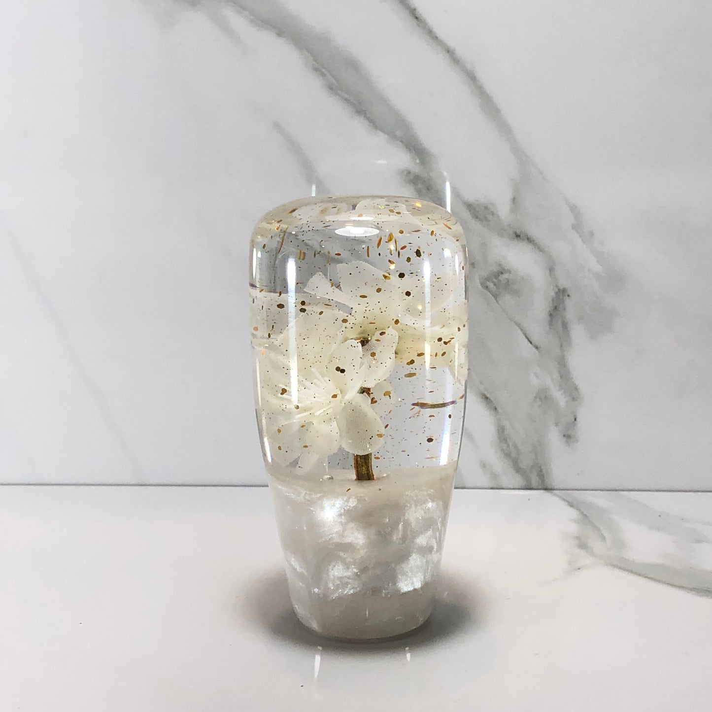 Mr__Grip 3.5 Inch Resin Custom Shift Knob white Cherry Blossom #407