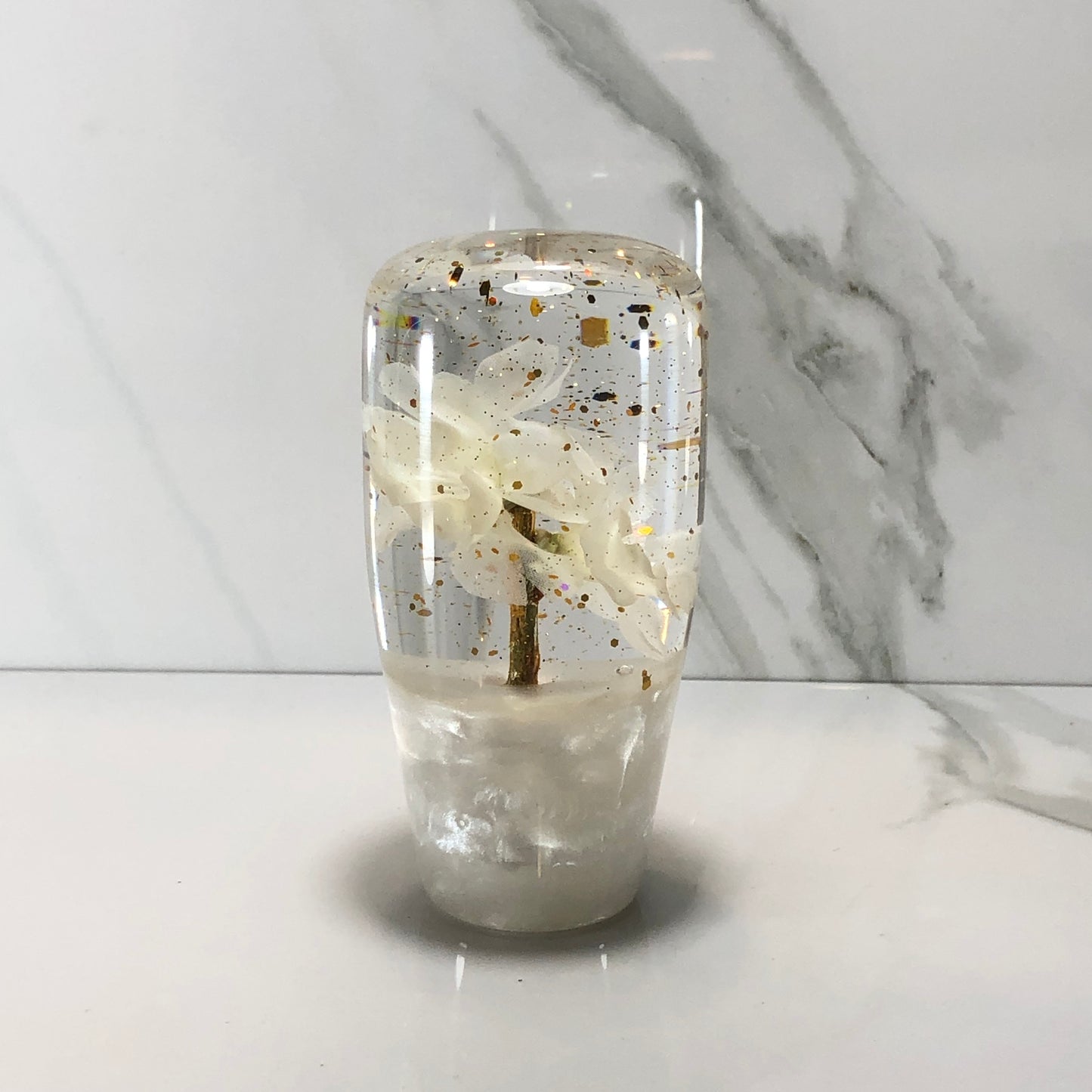 Mr__Grip 3.5 Inch Resin Custom Shift Knob white Cherry Blossom #407
