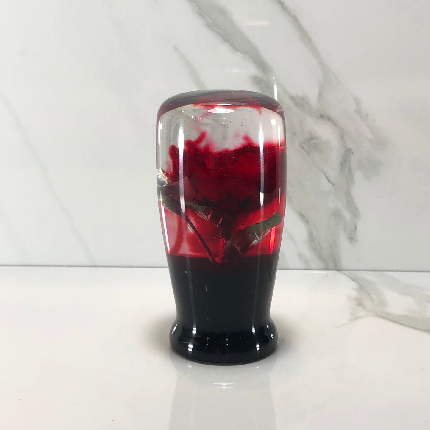 Mr__Grip 3 1/2 Inch Resin Custom Shift Knob Bleeding Red Rose Flower #410